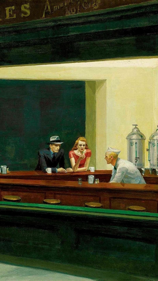 Download mobile wallpaper Artistic, Nighthawks At The Diner for free.