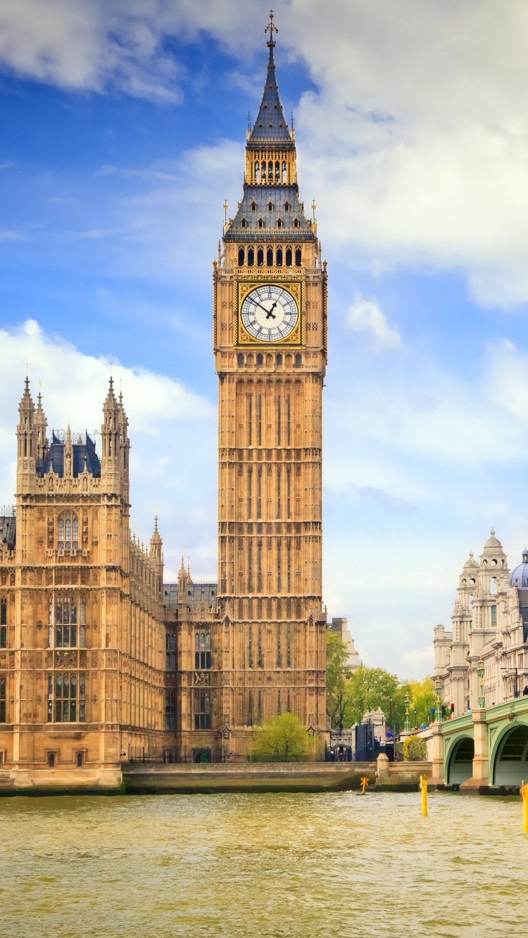 Скачать картинку Памятники, Лондон, Мост, Великобритания, Темза, Соединенное Королевство, Вестминстерский Дворец, Сделано Человеком, Большой Бен в телефон бесплатно.