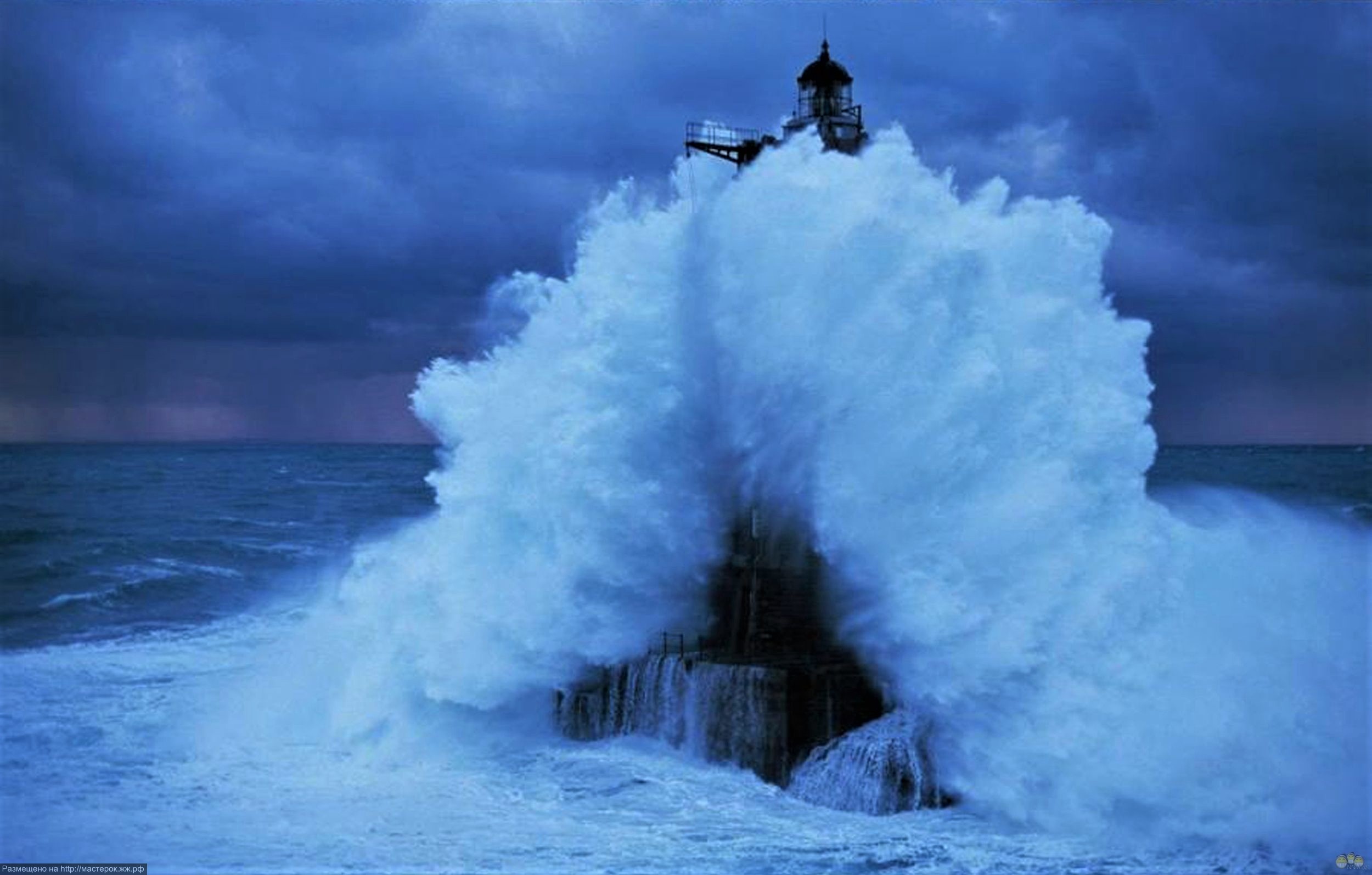 Скачать обои бесплатно Море, Океан, Маяк, Волна, Буря, Сделано Человеком картинка на рабочий стол ПК