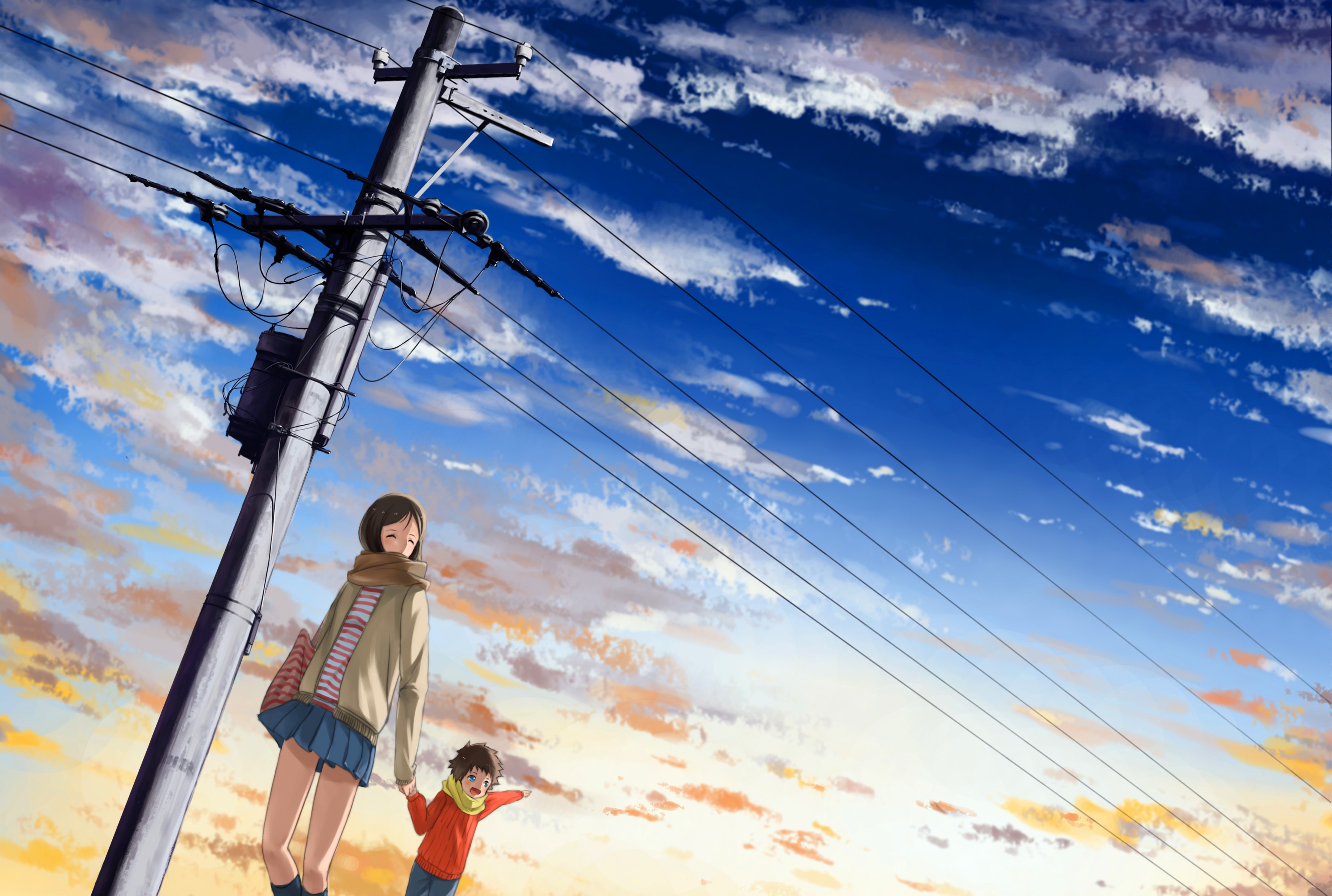 Free download wallpaper Anime, Sunset, Original on your PC desktop