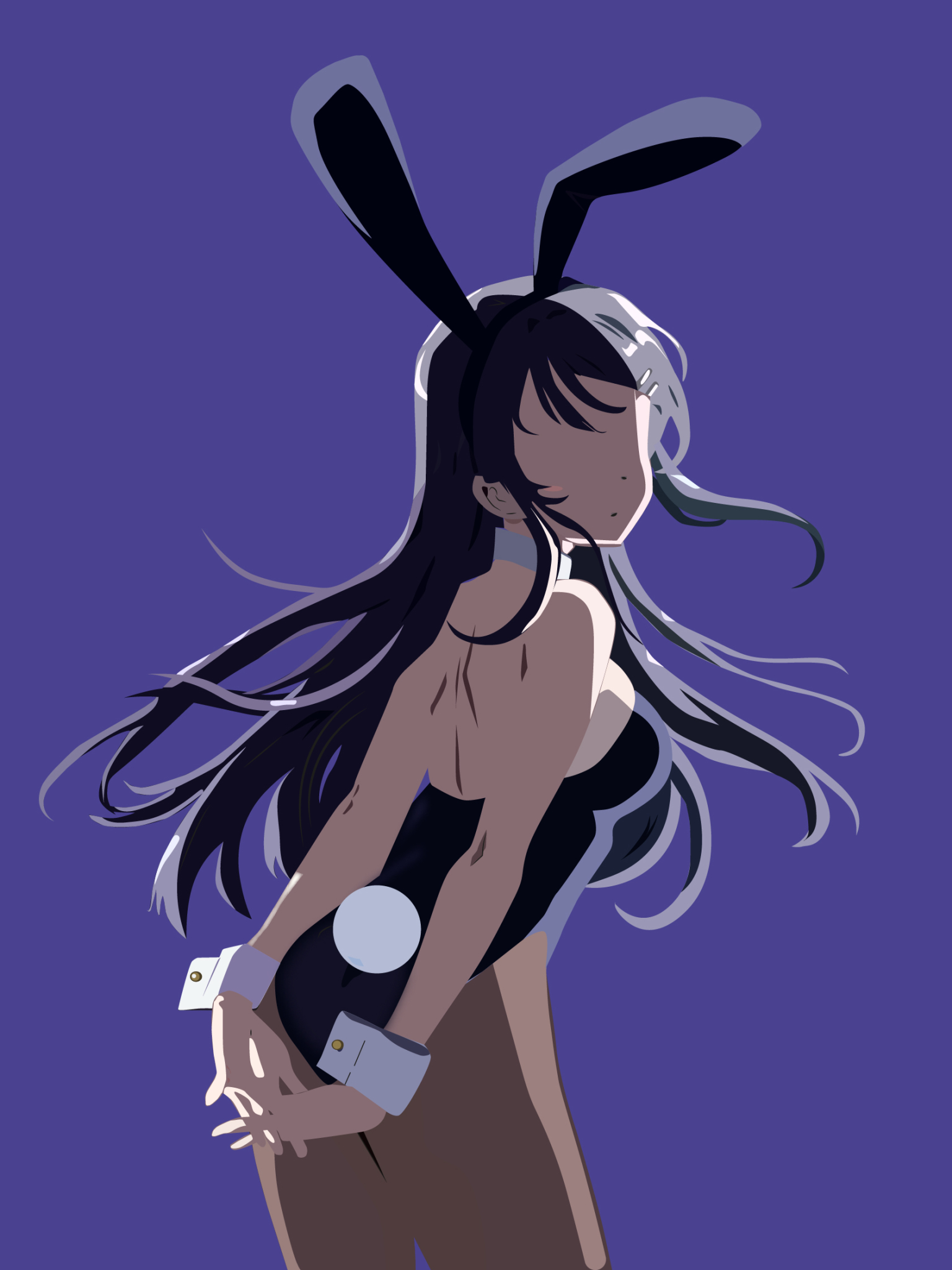 Handy-Wallpaper Minimalistisch, Lila Haare, Animes, Lange Haare, Hasenohren, Mai Sakurajima, Rascal Does Not Dream Of Bunny Girl Senpai kostenlos herunterladen.