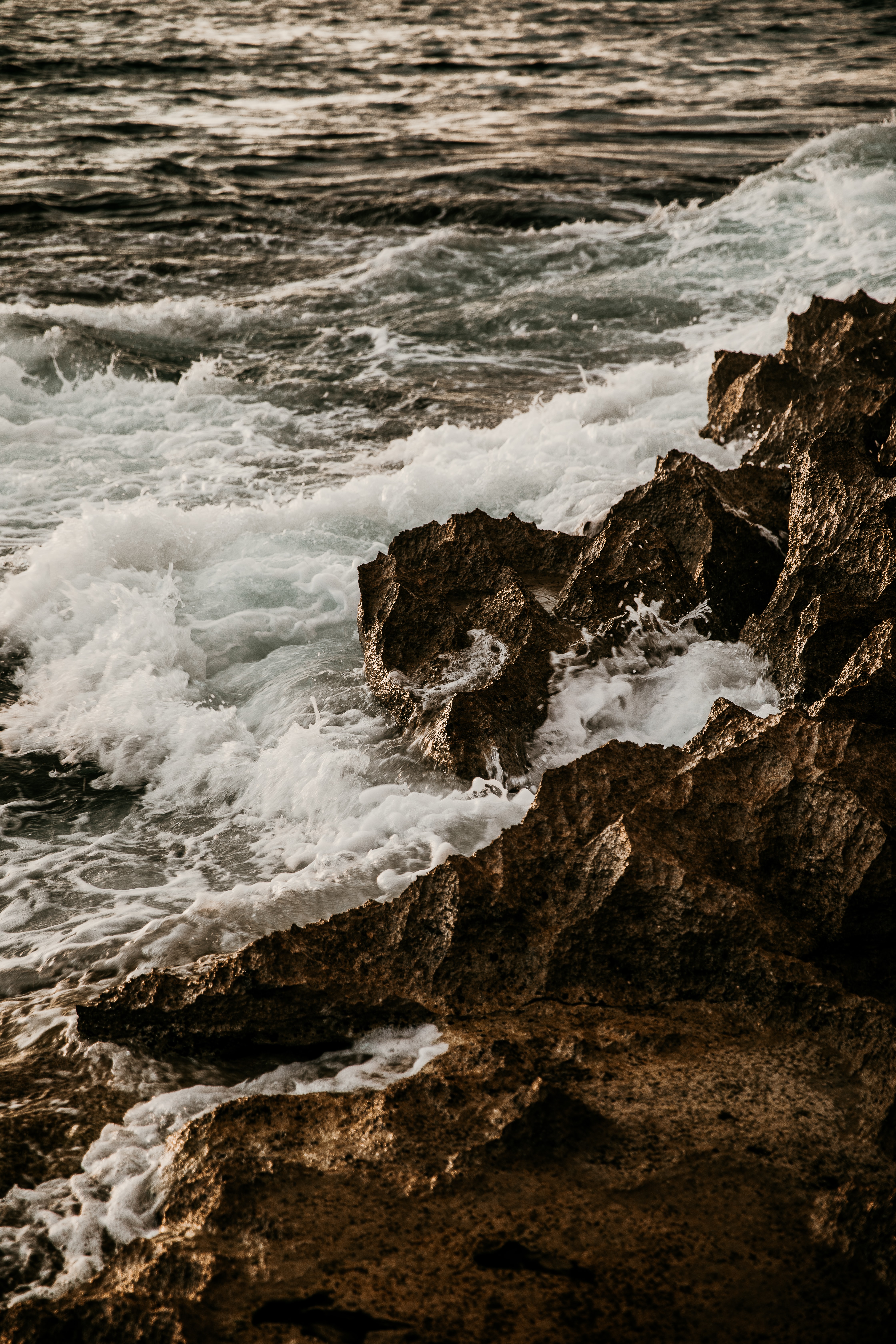 Download mobile wallpaper Rocks, Waves, Sea, Water, Nature for free.