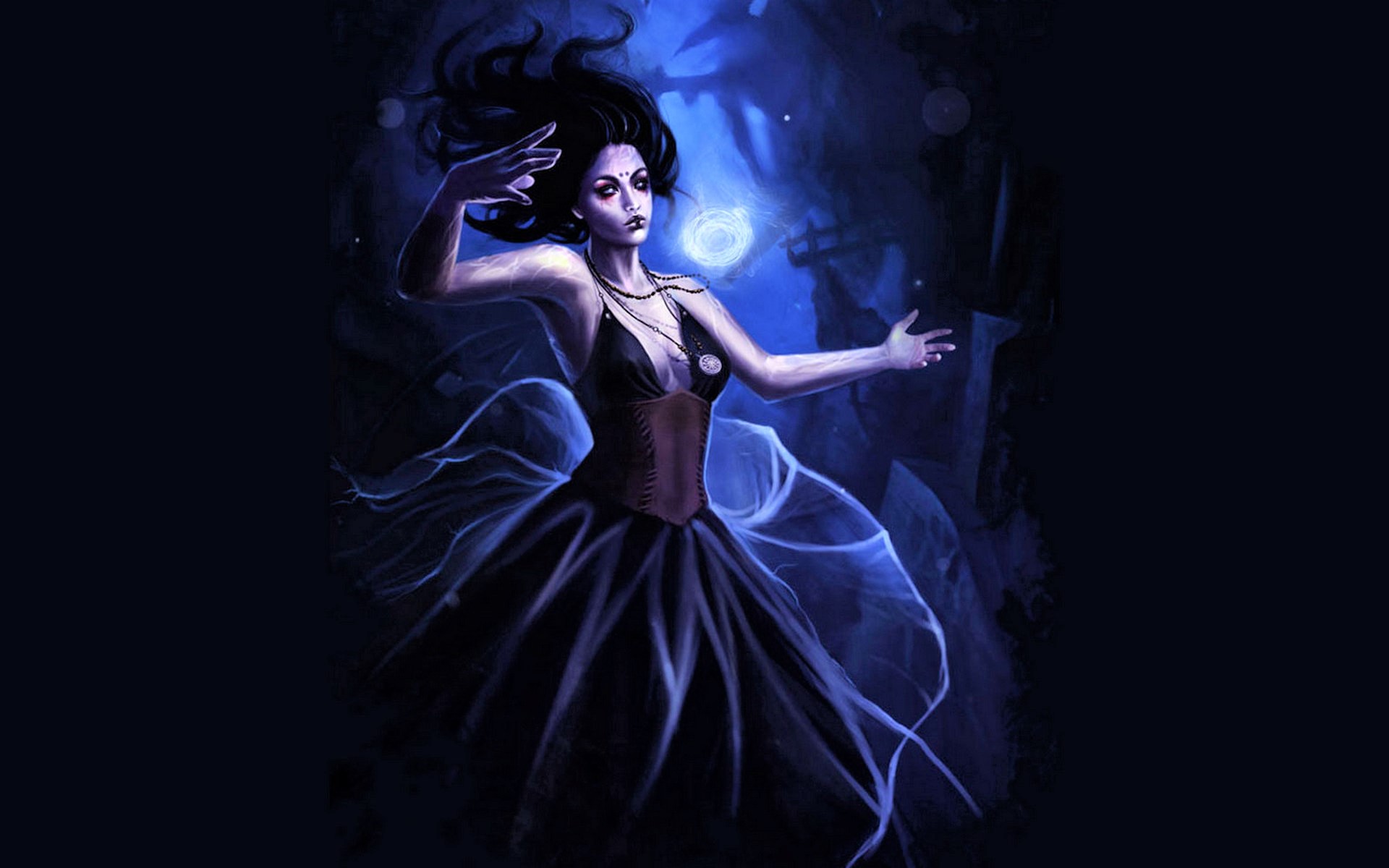Download mobile wallpaper Fantasy, Dark, Underwater, Vampire for free.