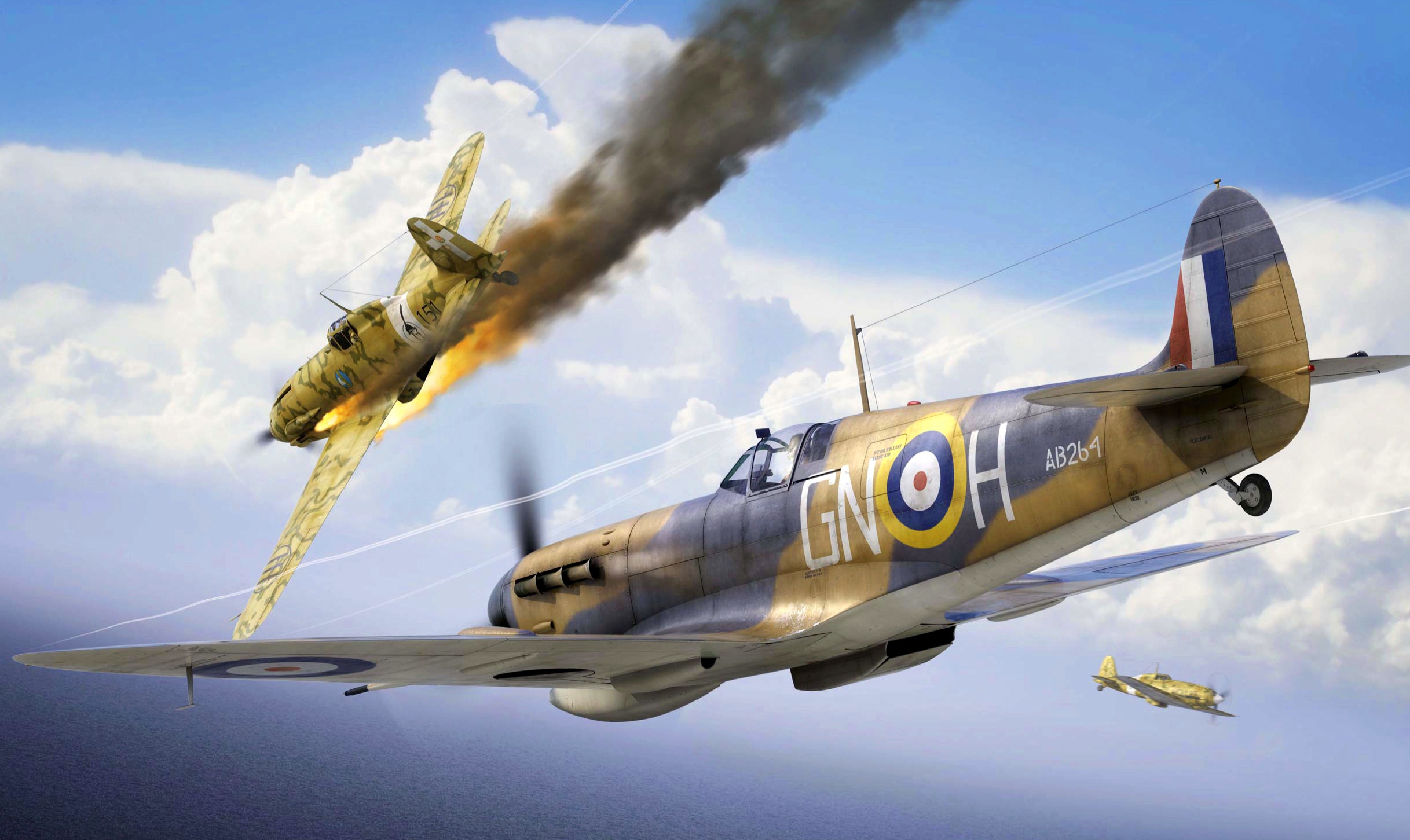 Téléchargez des papiers peints mobile Avions, Militaire, Avion De Guerre, Supermarine Spitfire, Avions Militaires gratuitement.