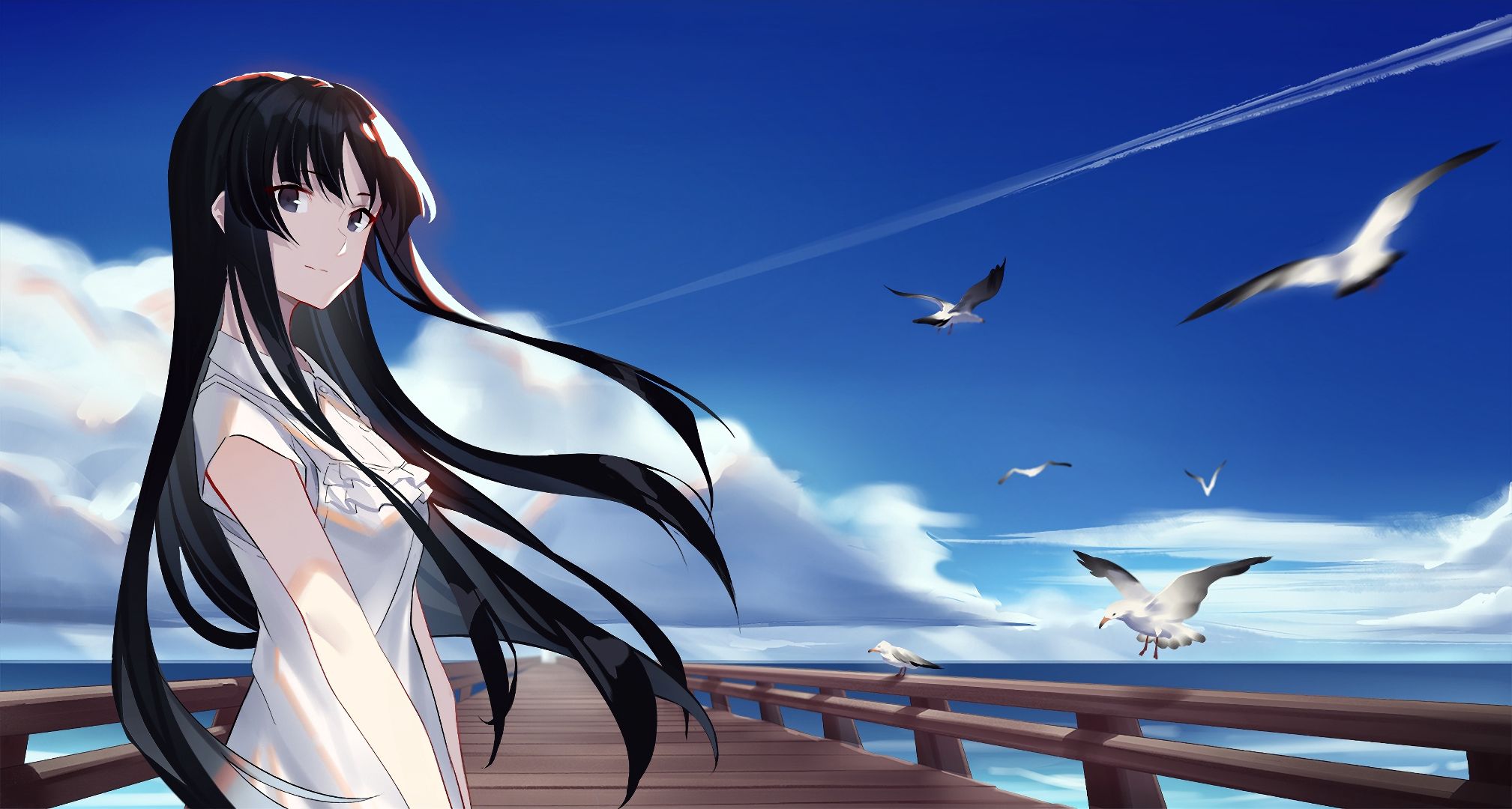 Download mobile wallpaper Anime, Bird, Long Hair, Mio Akiyama, K On! for free.