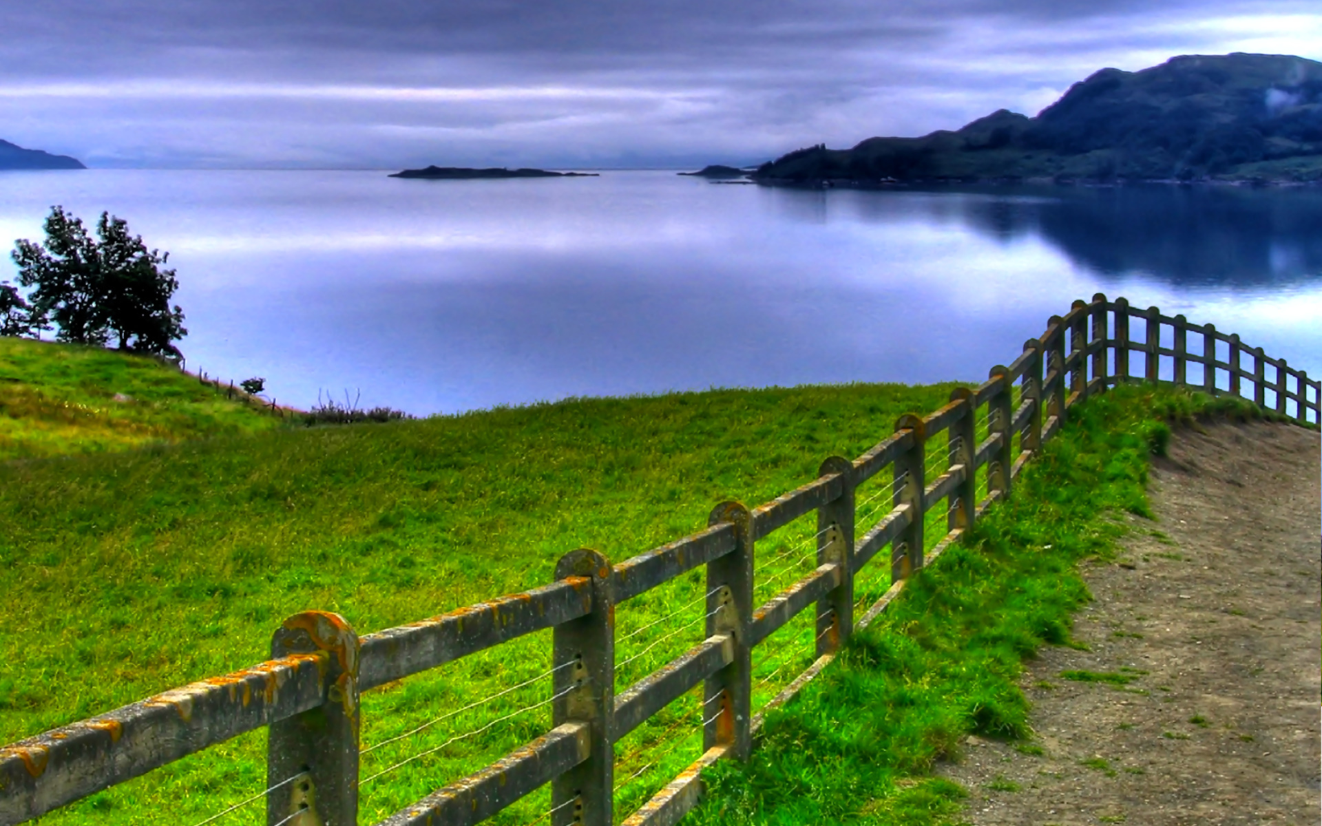 Download mobile wallpaper Grass, Ocean, Earth, Fence, Man Made for free.