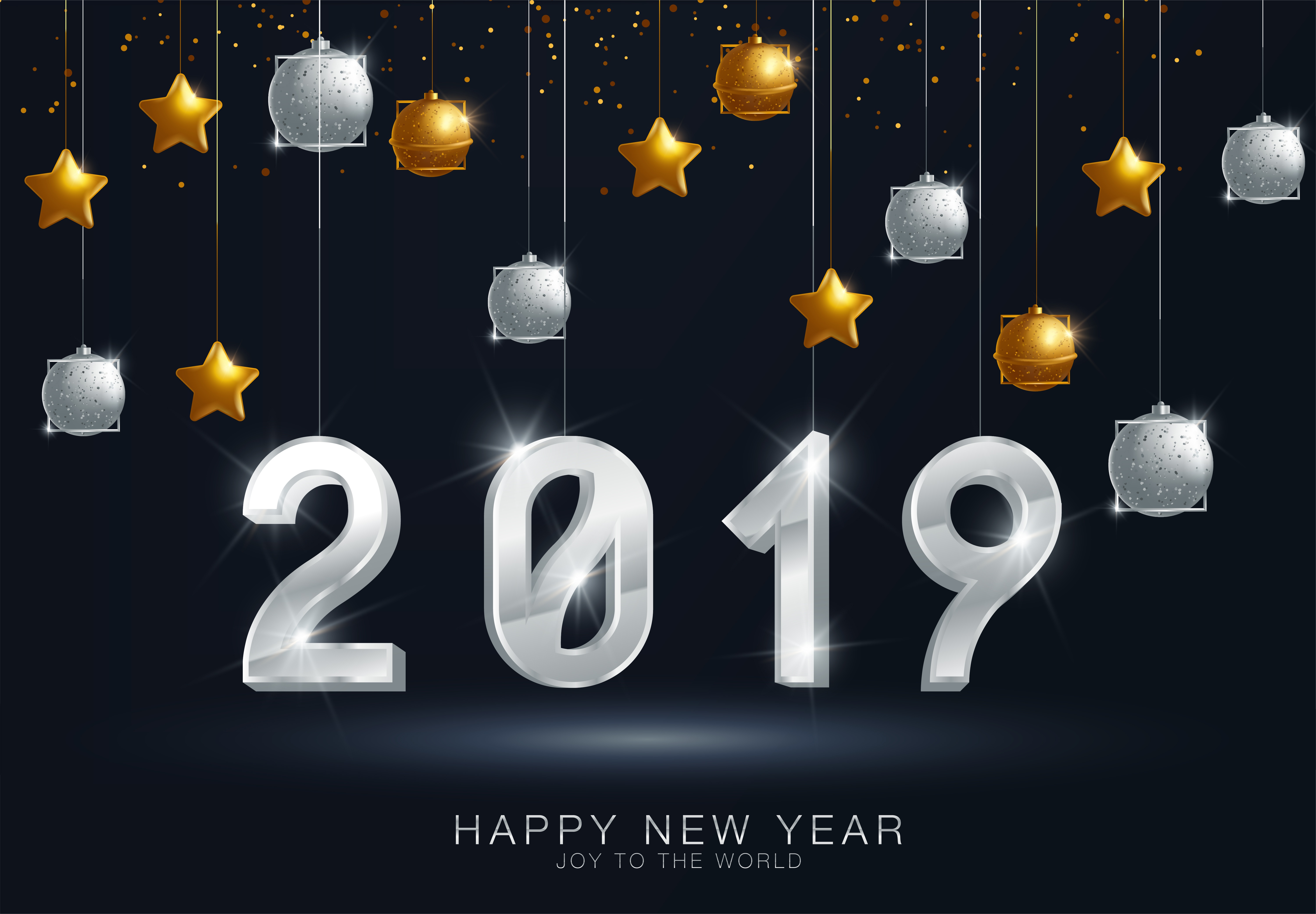 918596 descargar fondo de pantalla día festivo, año nuevo 2019, adornos de navidad, feliz año nuevo, año nuevo: protectores de pantalla e imágenes gratis