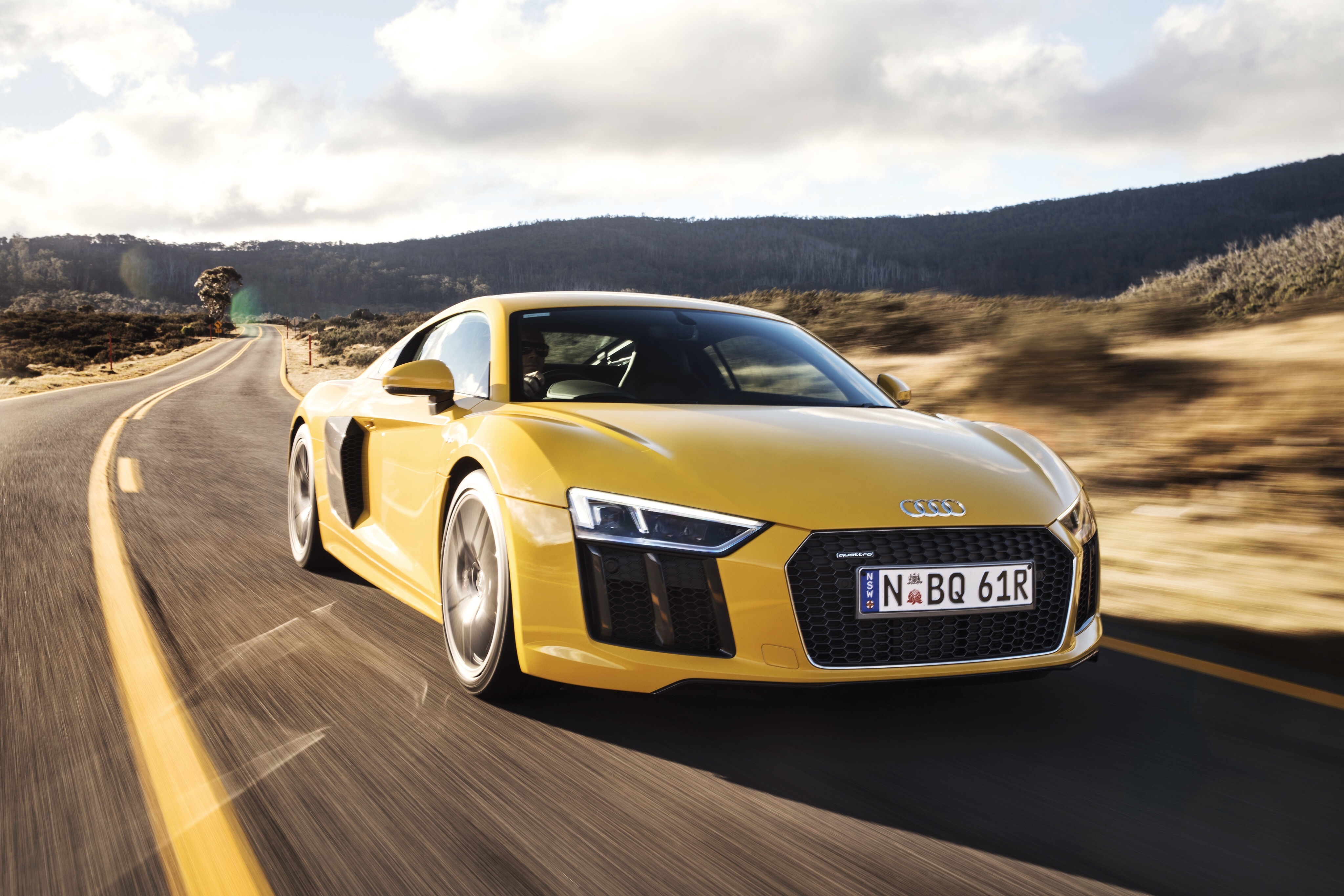 Download mobile wallpaper Audi, Car, Supercar, Audi R8, Vehicles, Yellow Car, Audi R8 V10 for free.