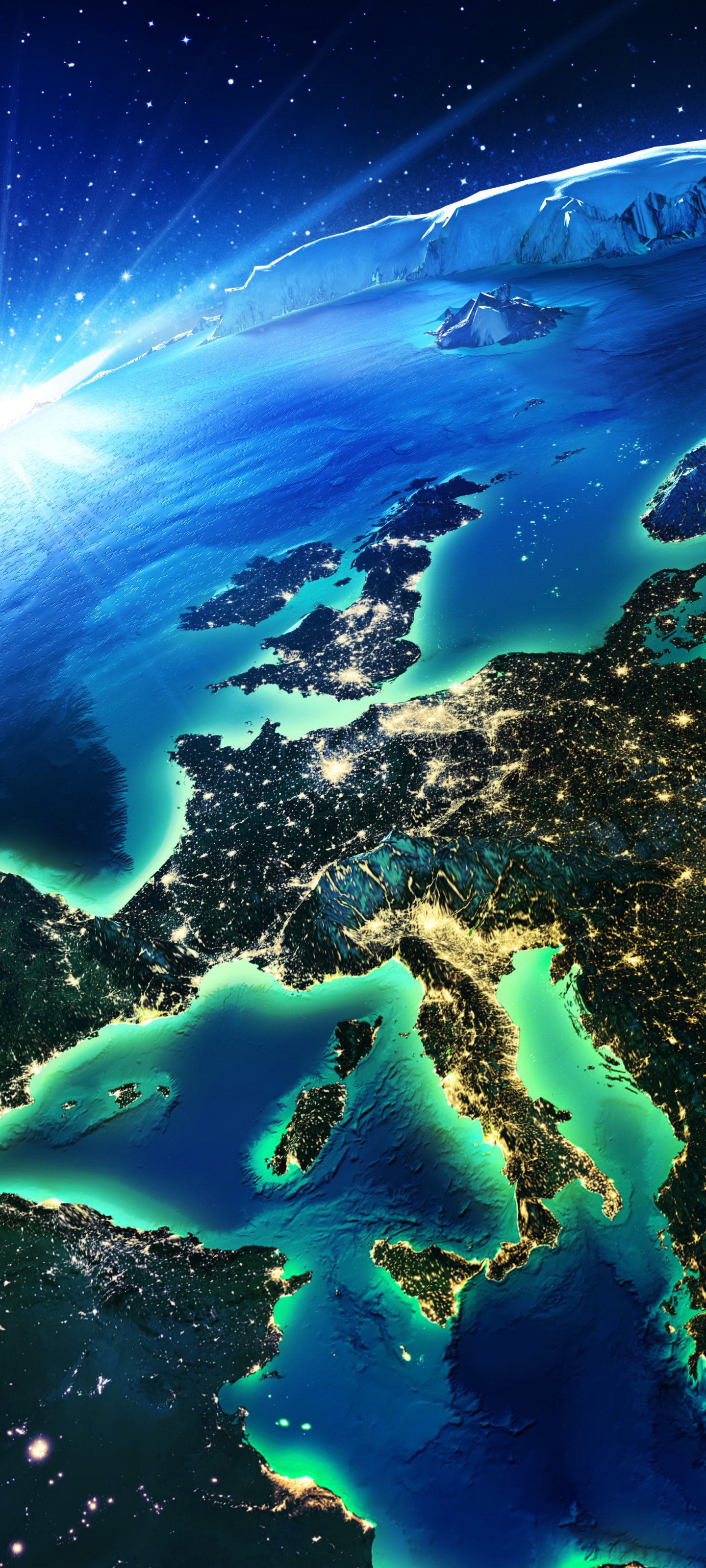 Download mobile wallpaper Earth, Europe, From Space for free.