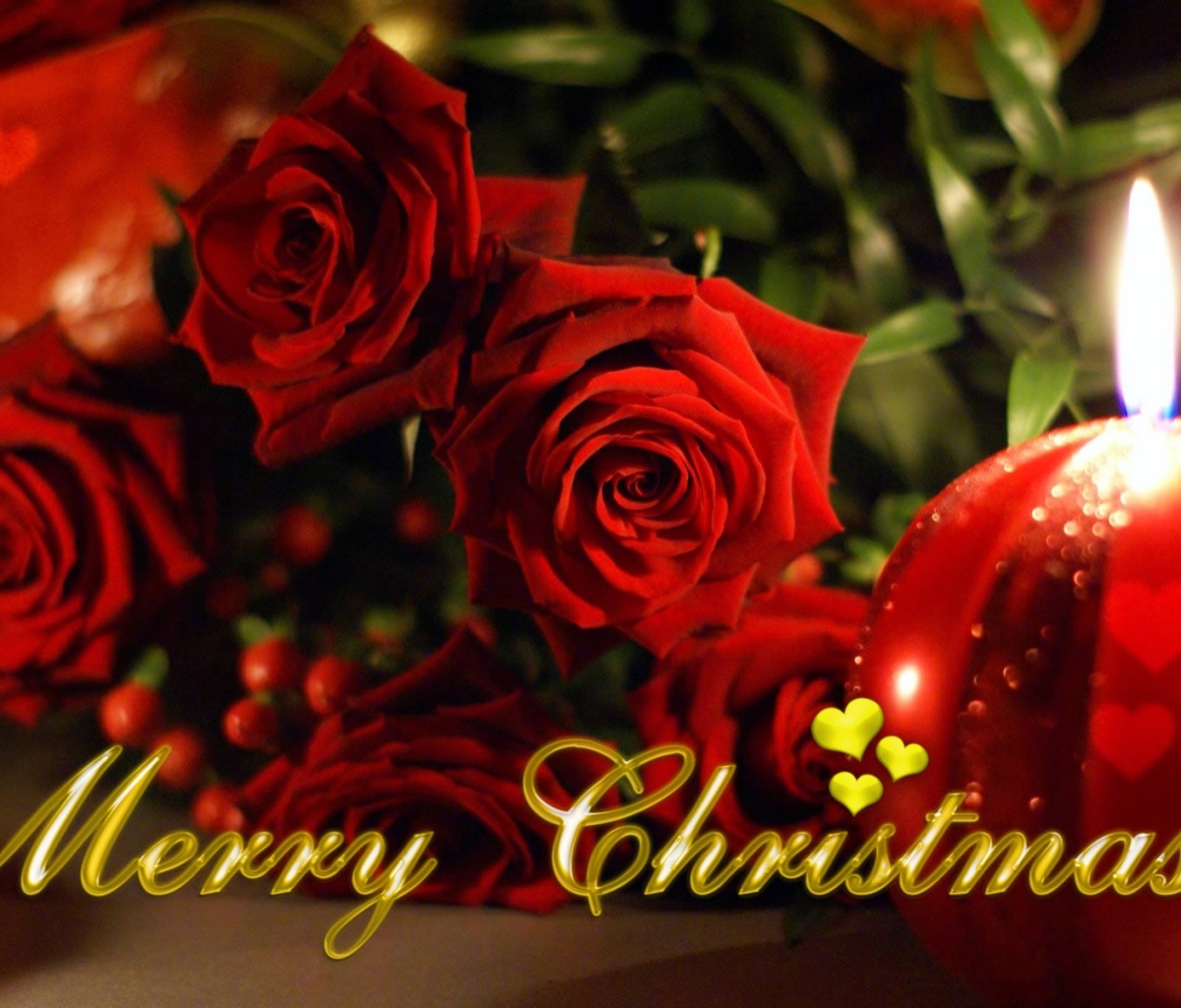 Free download wallpaper Christmas, Holiday, Candle, Red Rose, Merry Christmas on your PC desktop