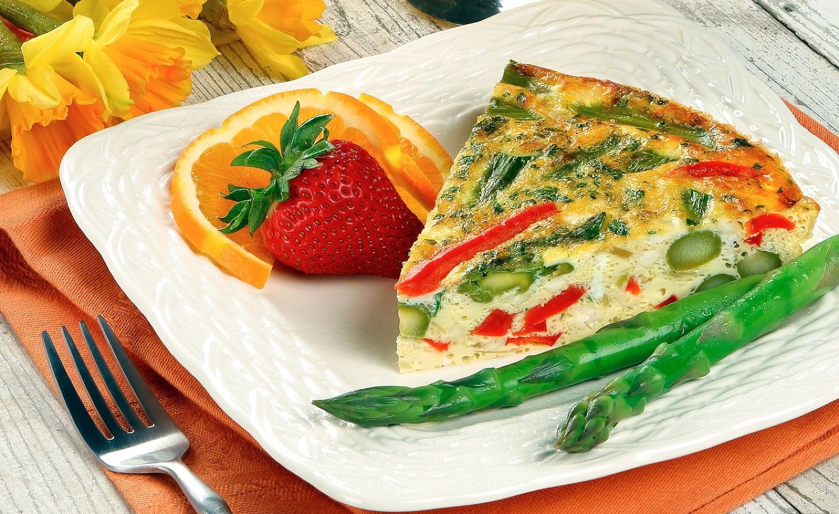 food, meal, quiche, strawberry