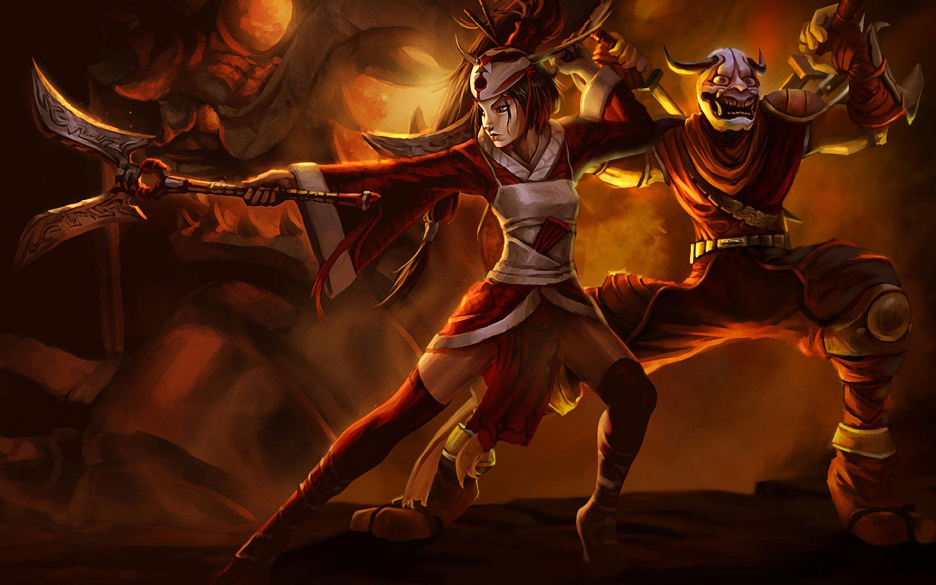 video game, league of legends, akali (league of legends), shen (league of legends)