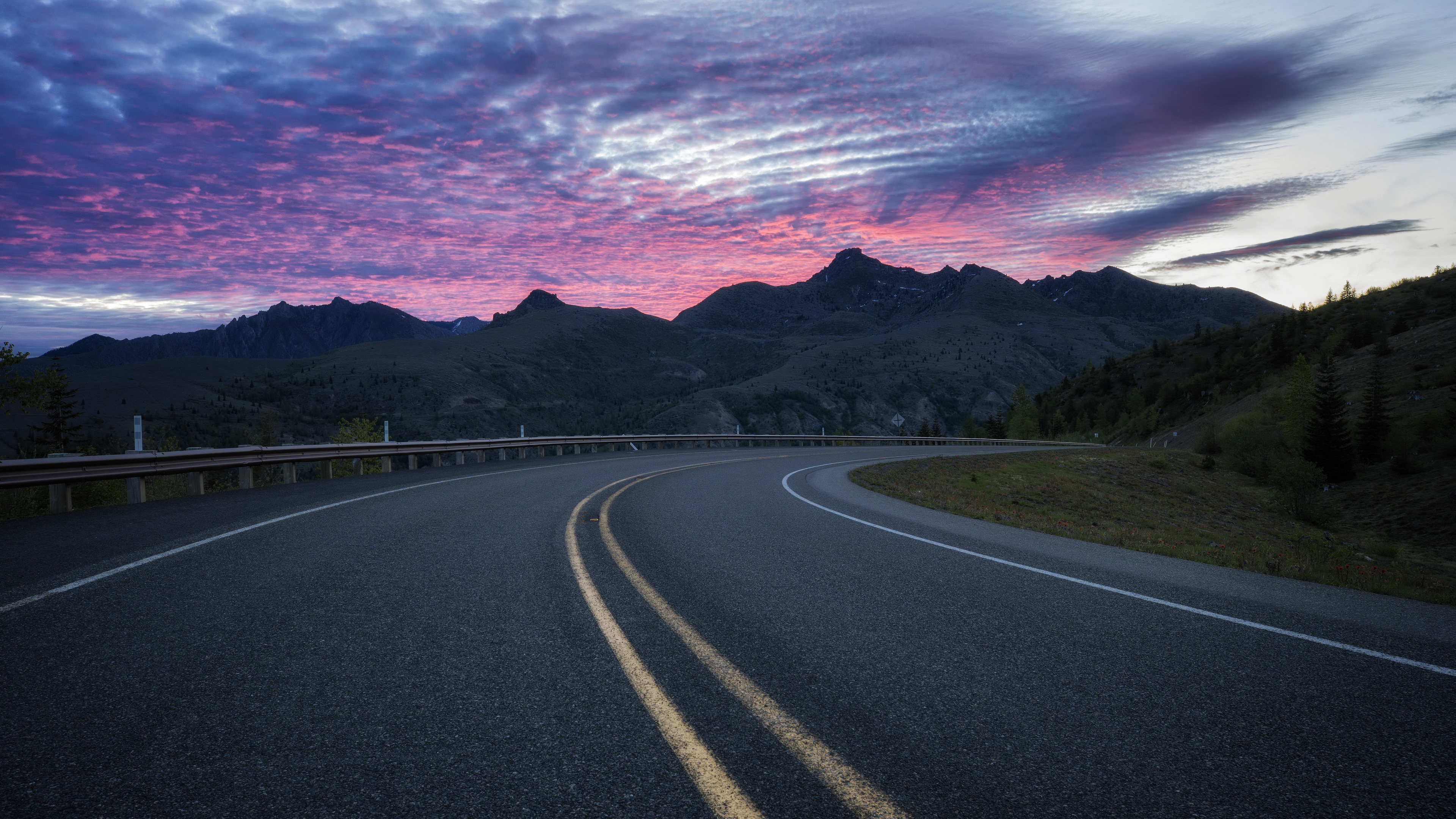 Baixar papel de parede para celular de Pôr Do Sol, Céu, Estrada, Feito Pelo Homem gratuito.