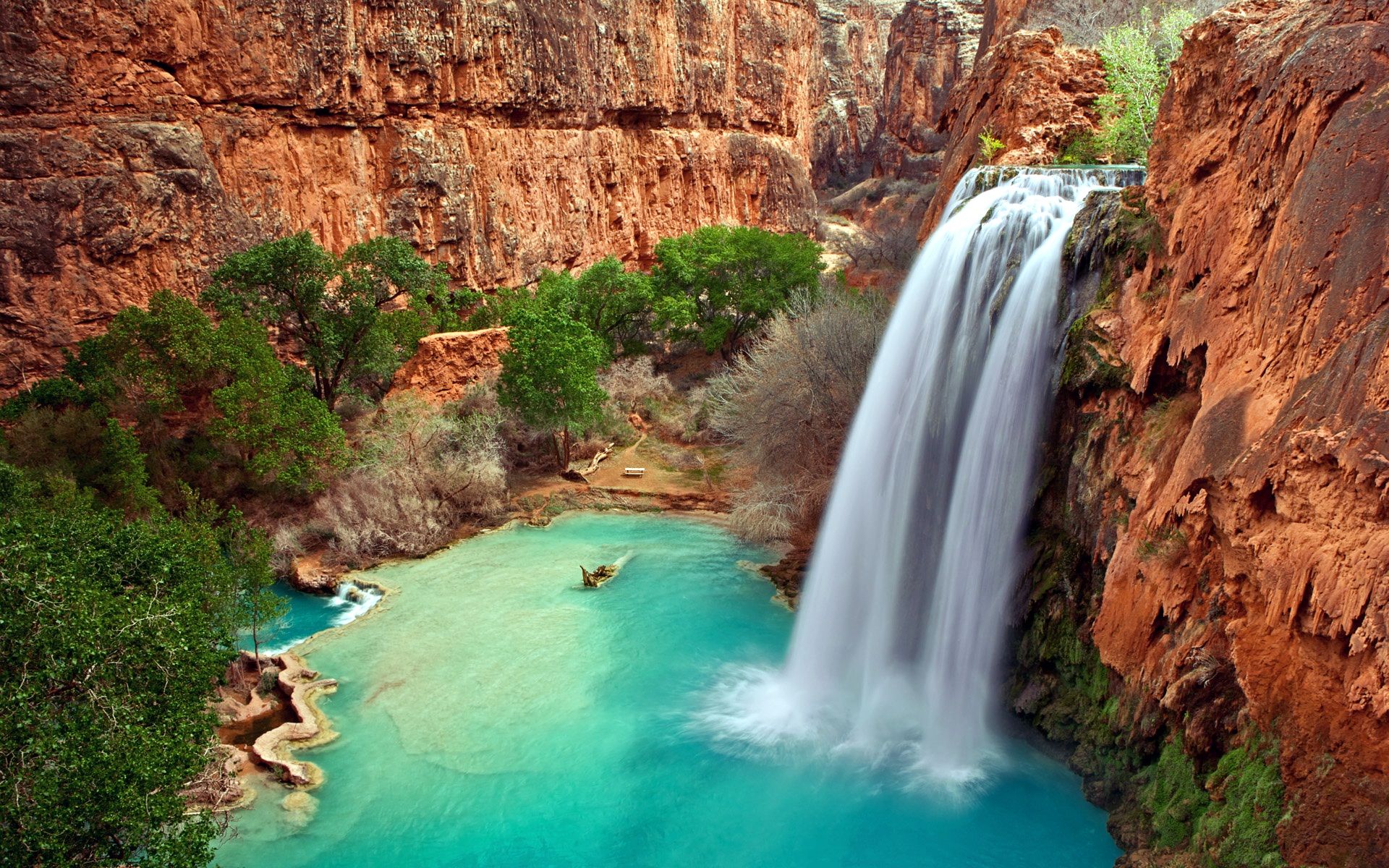 Free download wallpaper Nature, Water, Waterfalls, Waterfall, Earth, Cliff on your PC desktop