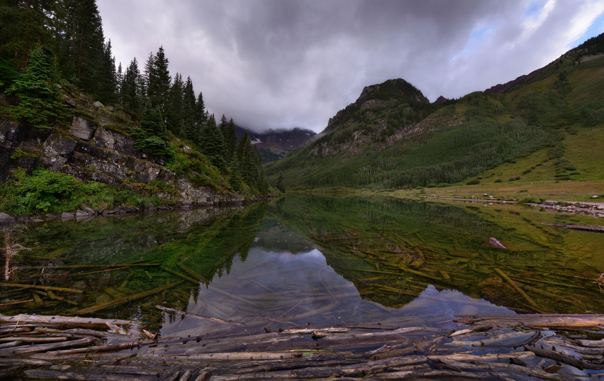 Free download wallpaper Nature, Lakes, Mountain, Lake, Reflection, Earth, Log on your PC desktop