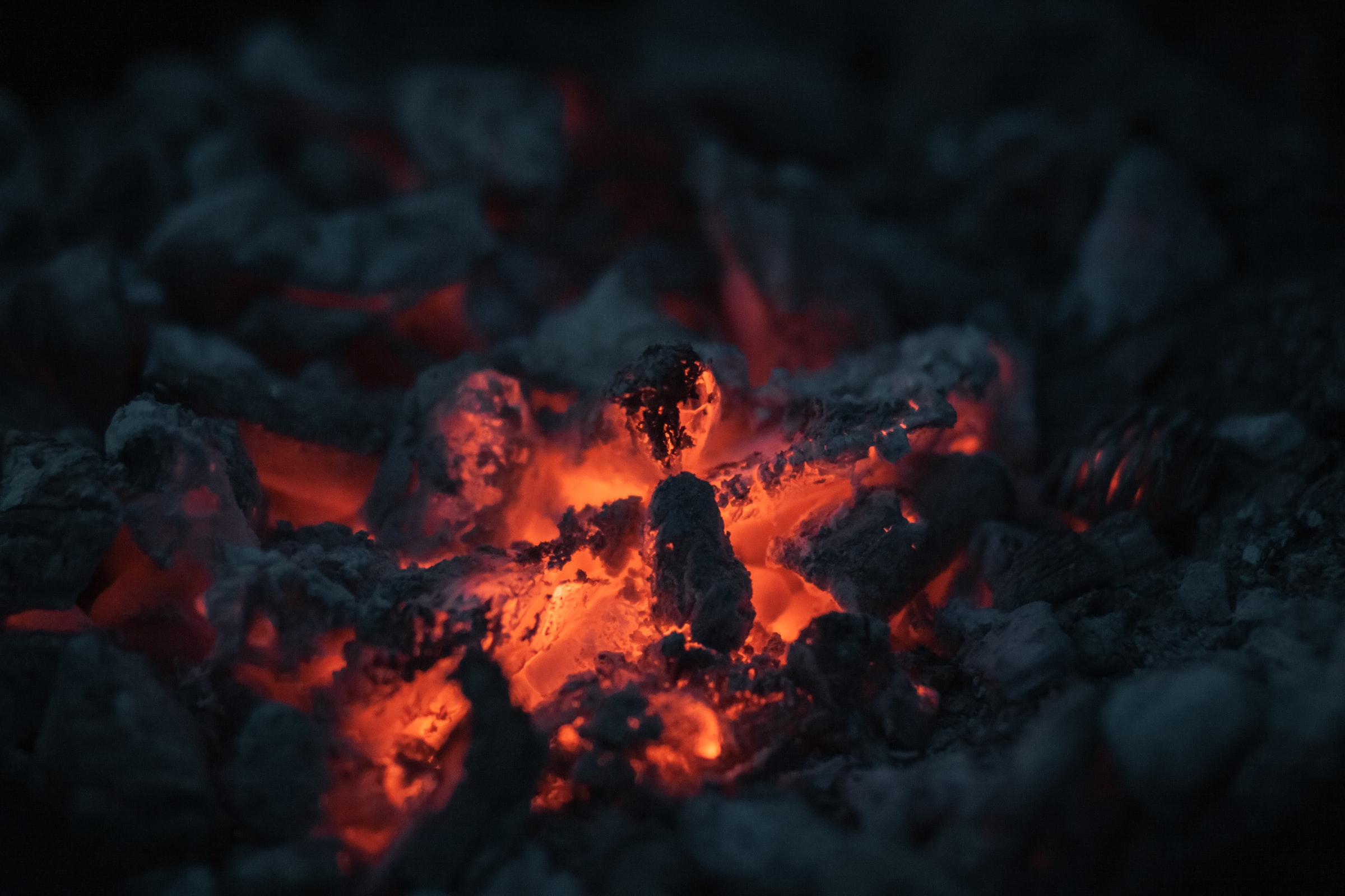 dark, fire, bonfire, coals