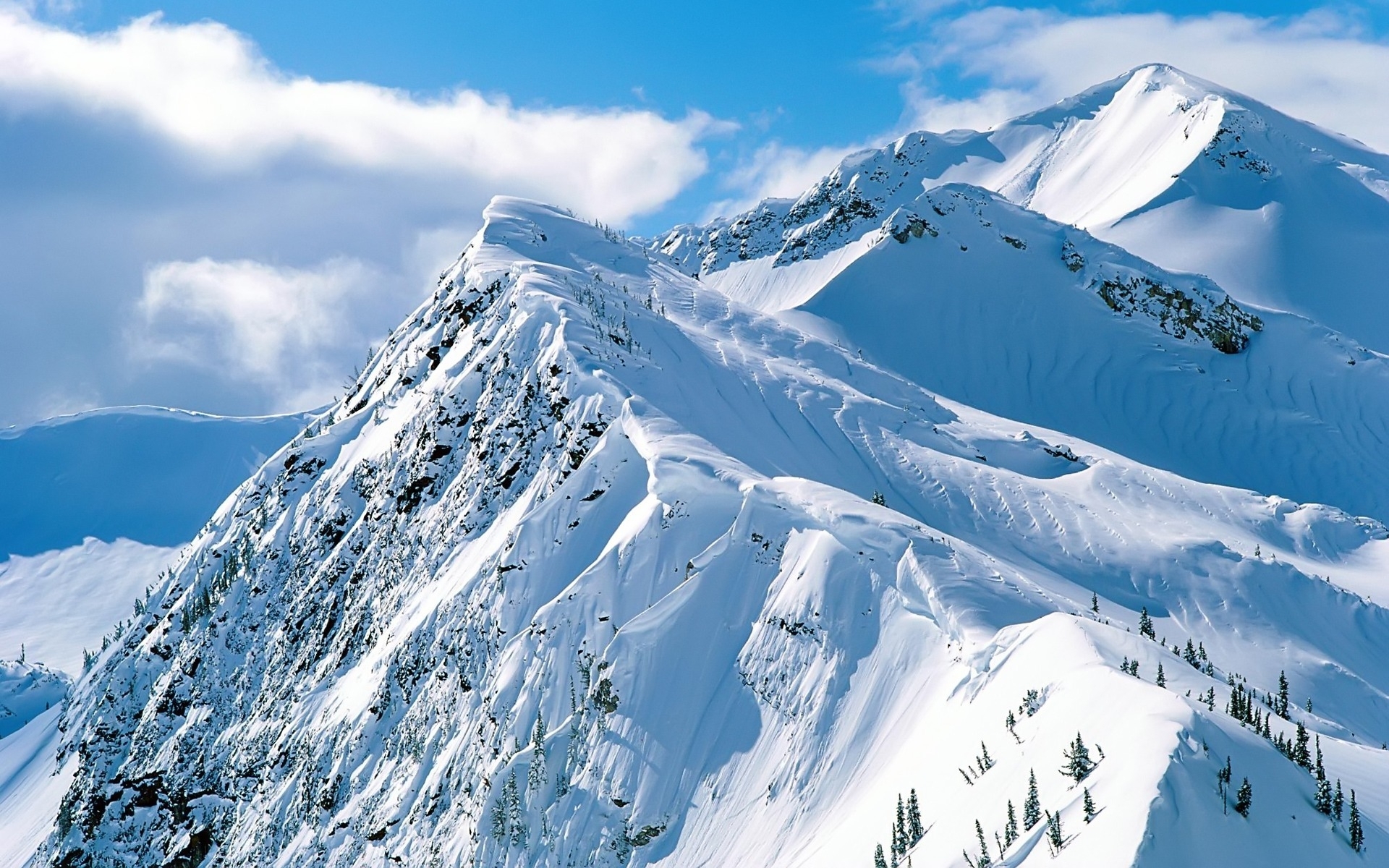 PCデスクトップに冬, 山脈, 雪, 風景画像を無料でダウンロード
