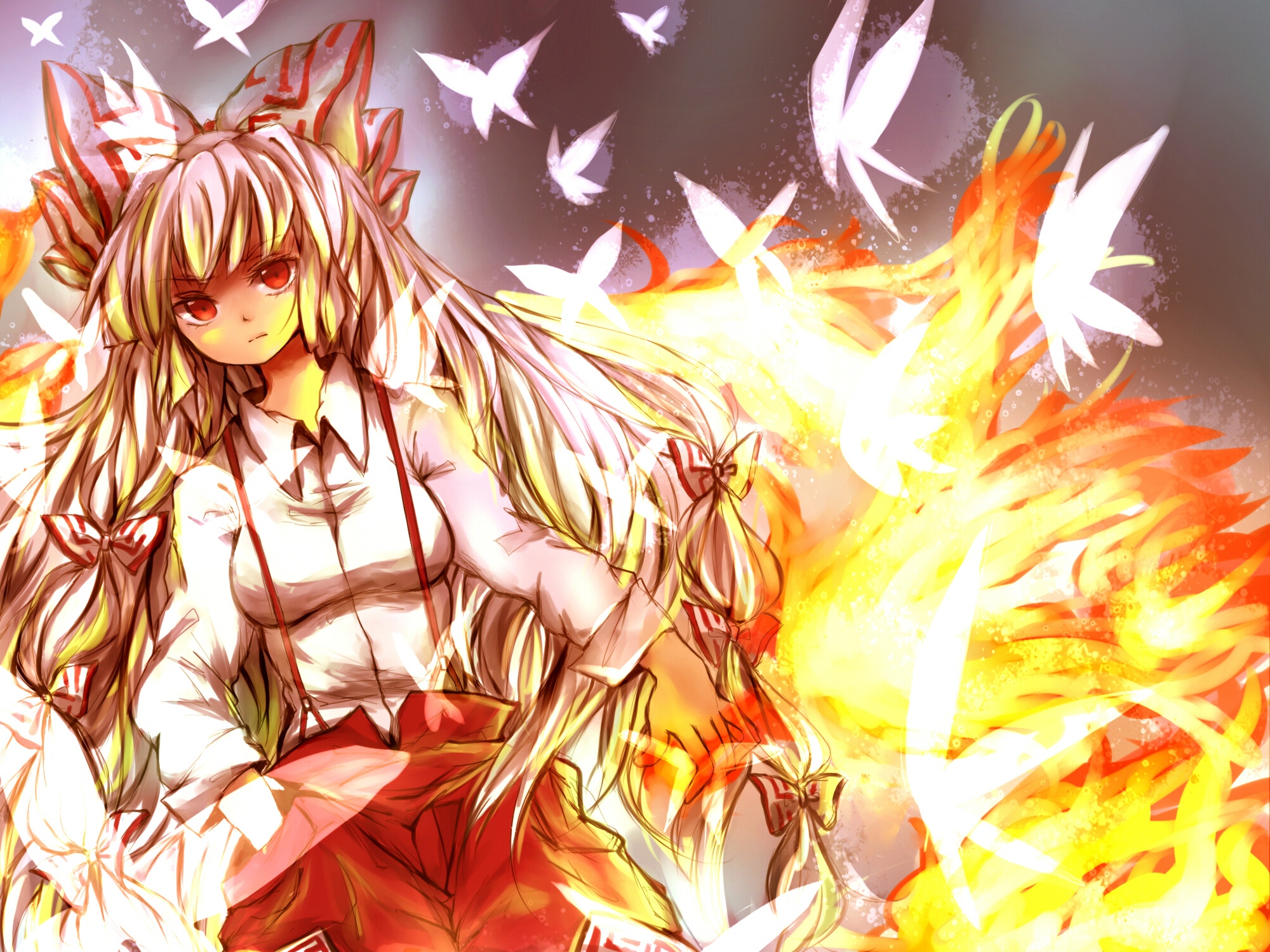 Handy-Wallpaper Animes, Tuhu, Fujiwara No Mokou kostenlos herunterladen.