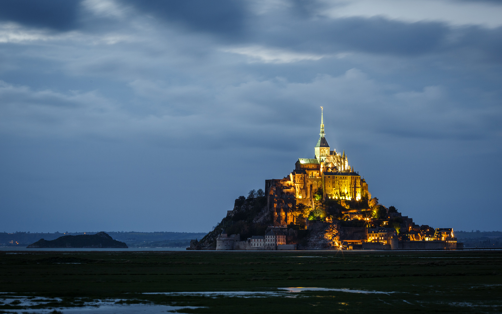 Laden Sie das Religiös, Le Mont Saint Michel-Bild kostenlos auf Ihren PC-Desktop herunter