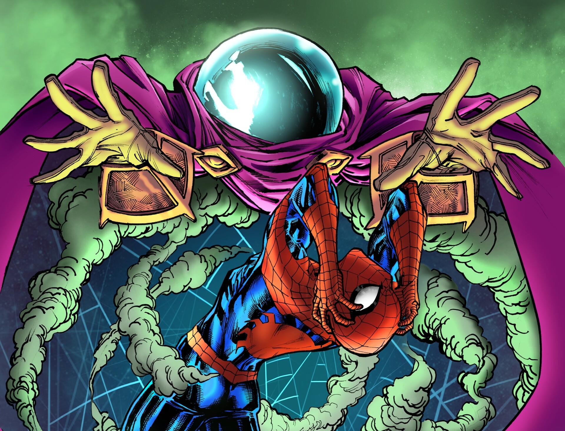 Download mobile wallpaper Spider Man, Movie, Mysterio (Marvel Comics), Spider Man: Far From Home for free.