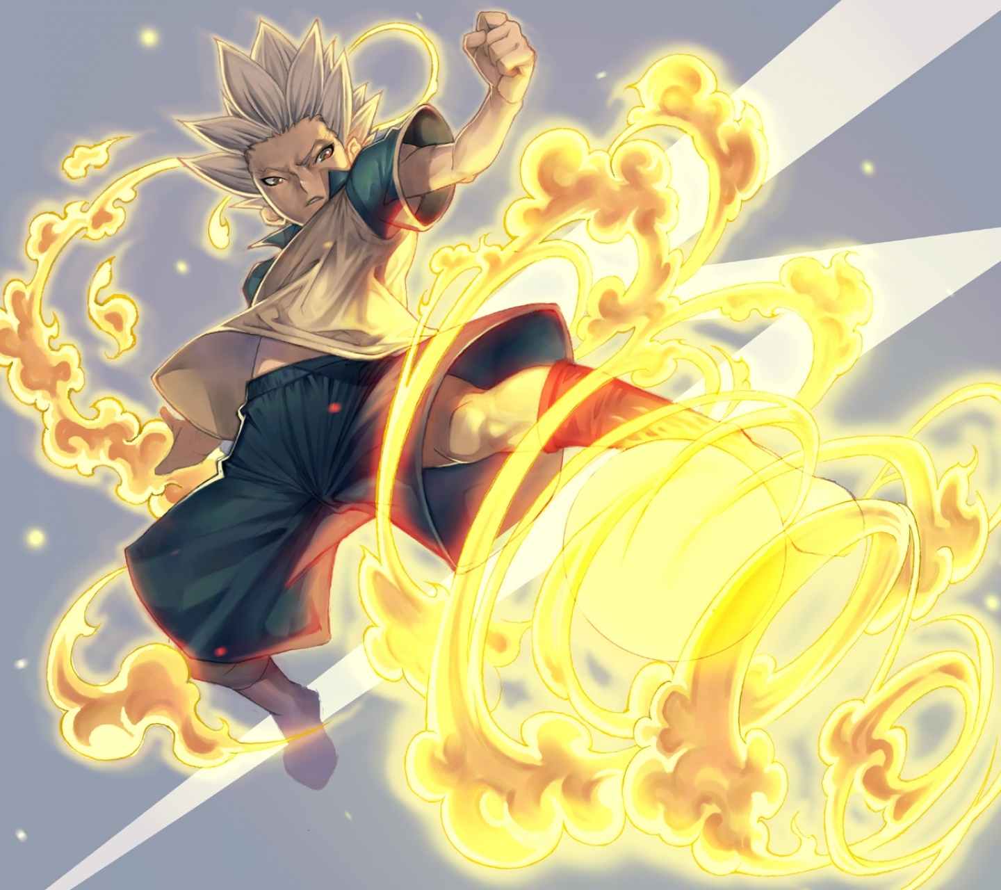 Download mobile wallpaper Anime, Flame, Child, White Hair, Inazuma Eleven for free.