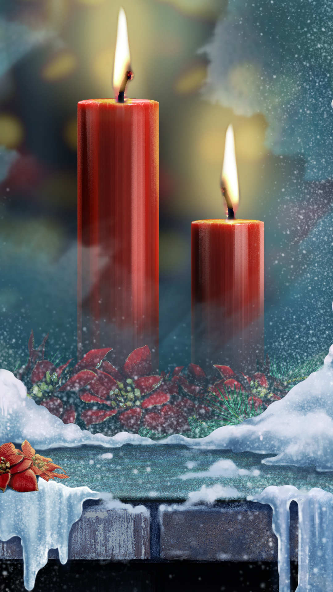 Handy-Wallpaper Feiertage, Weihnachten, Geschenk, Kerze kostenlos herunterladen.
