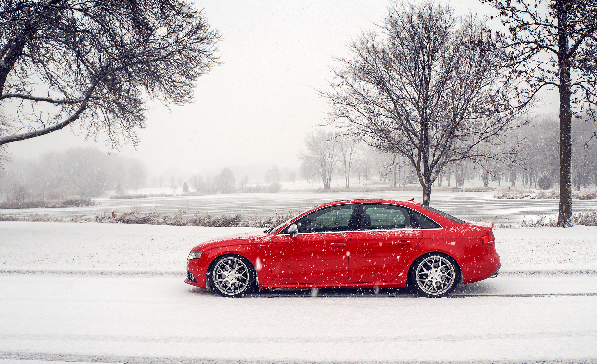 Download mobile wallpaper Winter, Audi, Snow, Car, Snowfall, Vehicles, Audi S4 for free.
