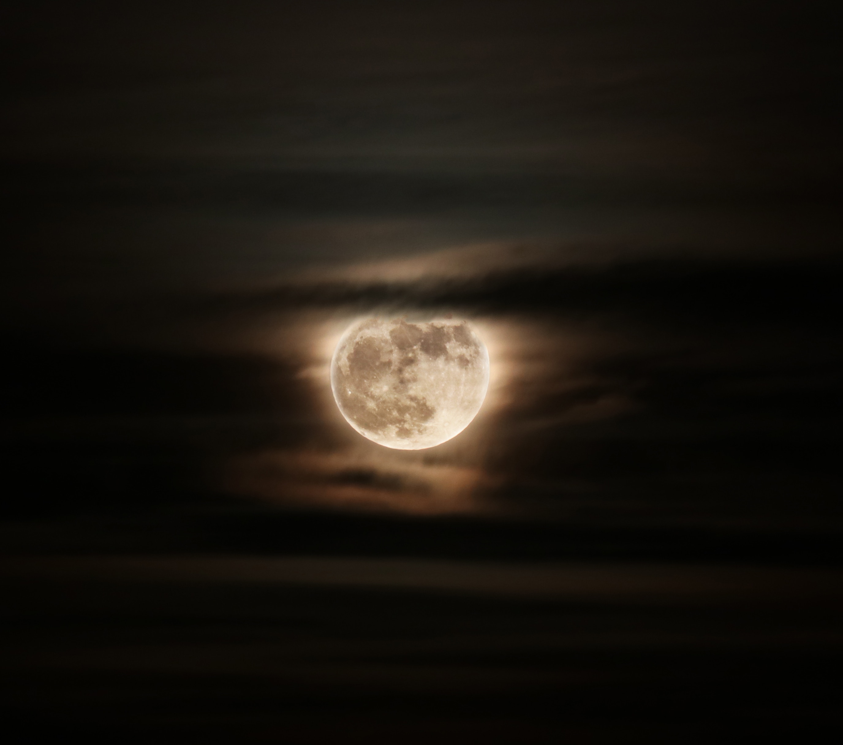 moon, full moon, sky, dark, eclipse, night, clouds
