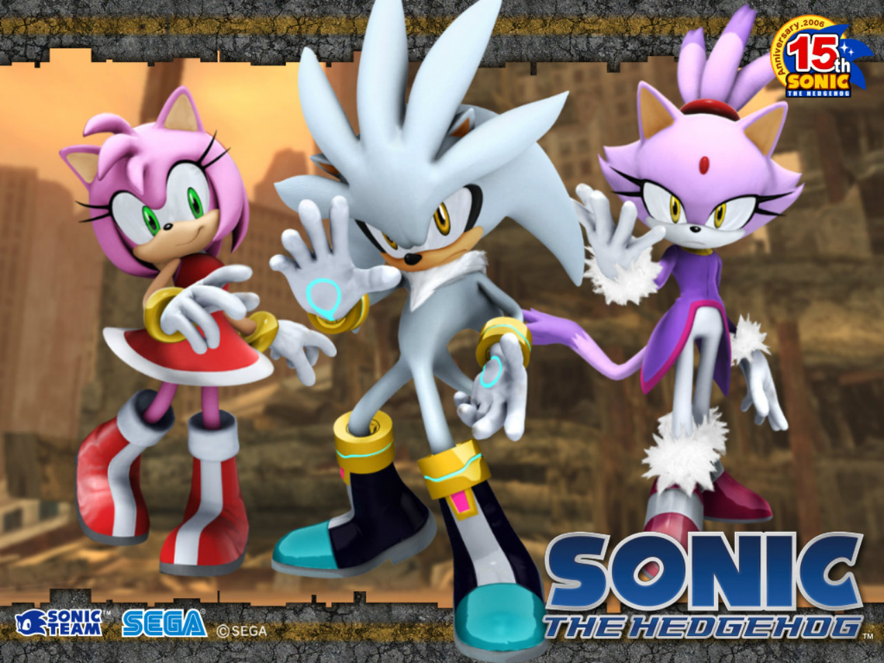 video game, amy rose, blaze the cat, silver the hedgehog, sonic the hedgehog (2006)