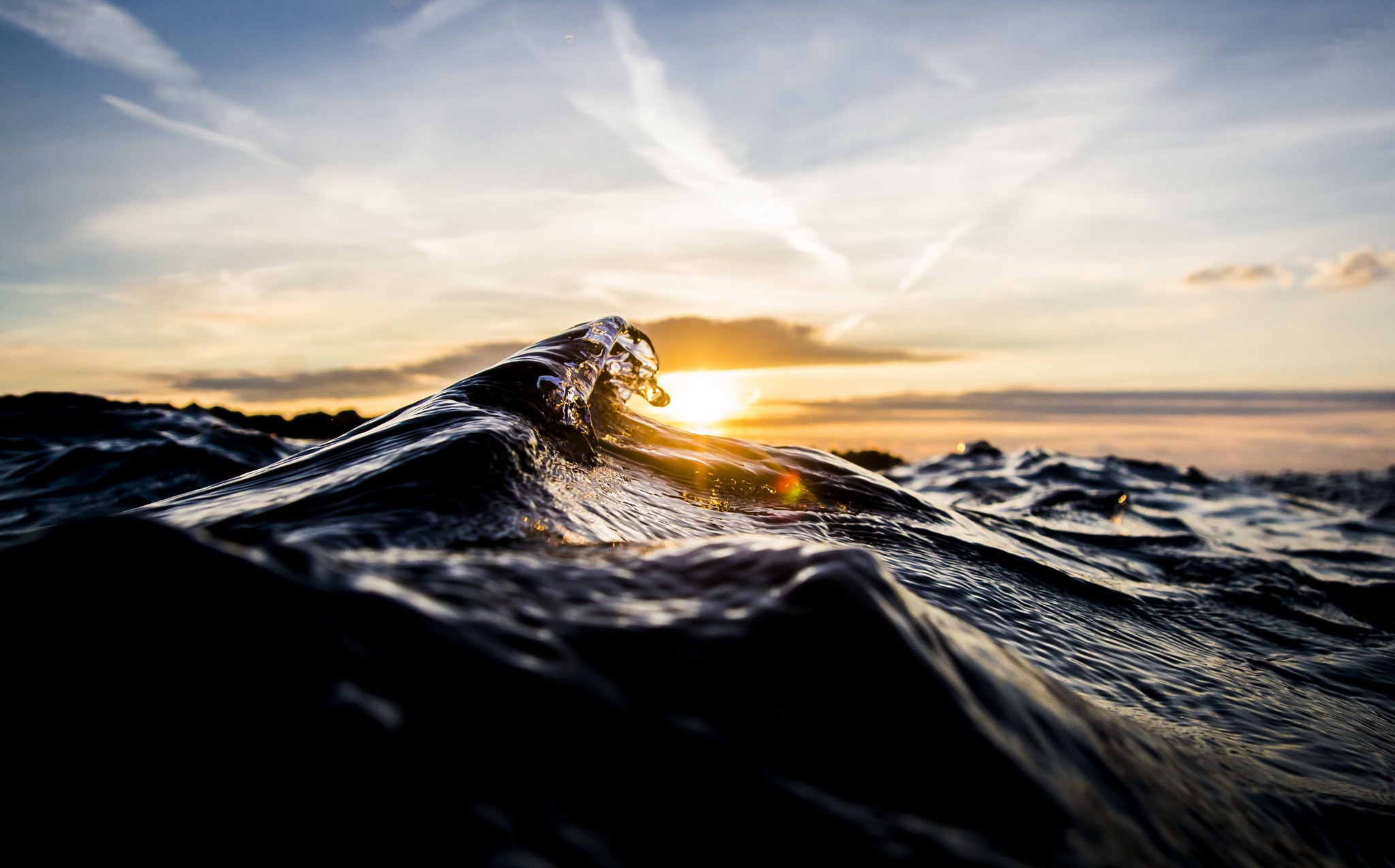 Free download wallpaper Nature, Sky, Ocean, Sunrise, Earth, Wave on your PC desktop