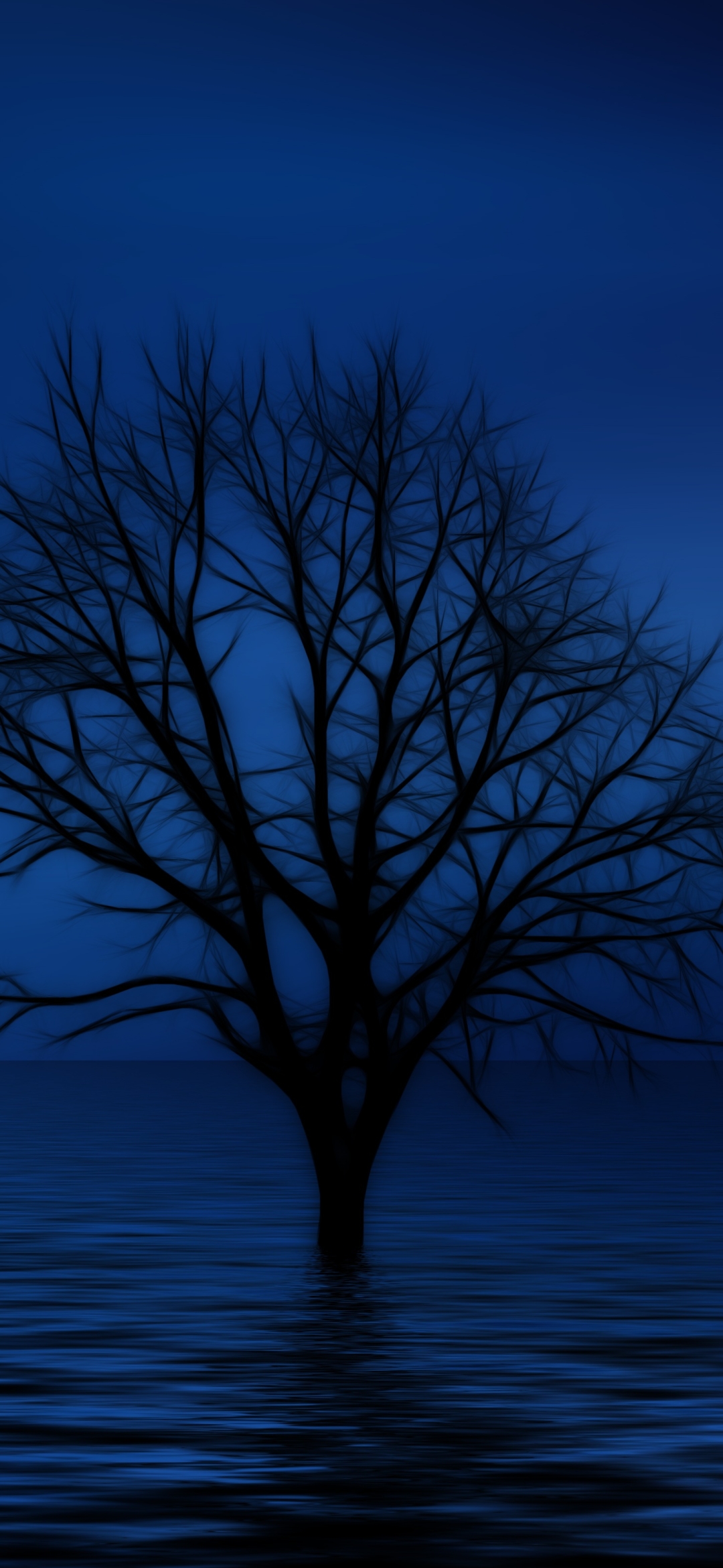 無料モバイル壁紙木, 青い, 芸術的, 孤独な木をダウンロードします。