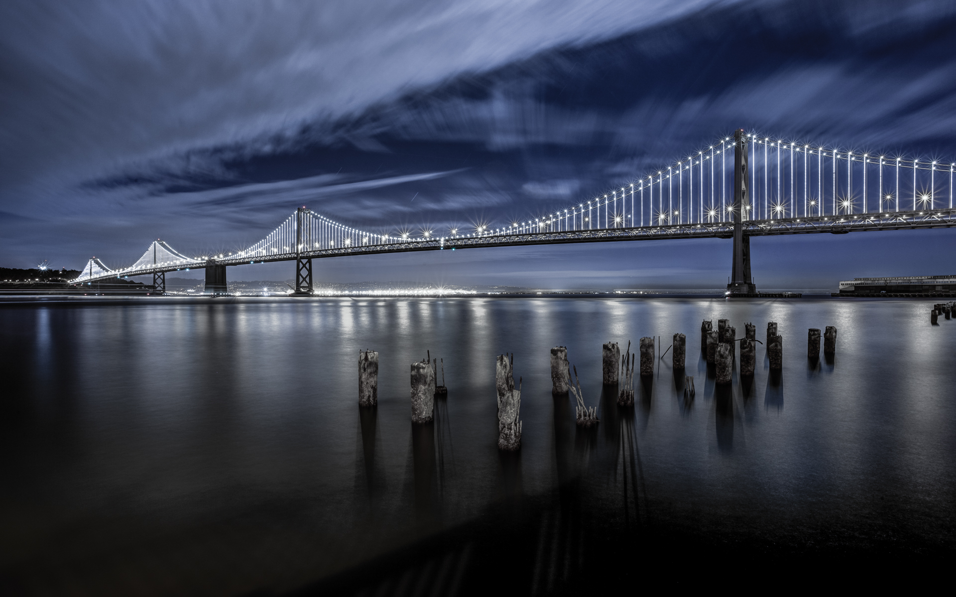 Скачать картинку Мост Через Залив Сан Франциско, Бэй Бридж, Сан Франциско, Мосты, Сделано Человеком в телефон бесплатно.