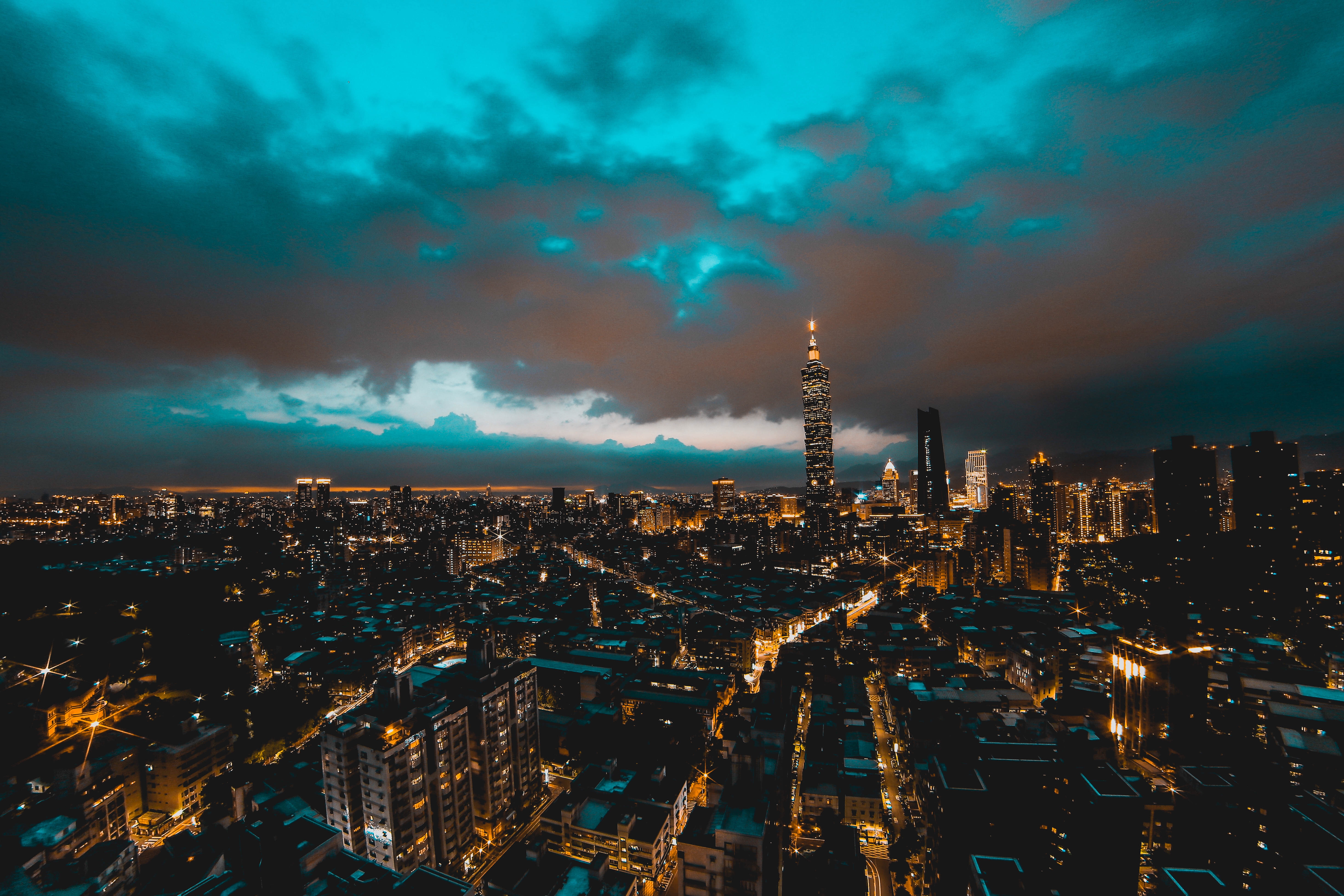 taipei, taiwan, cities, night, building, skyscrapers