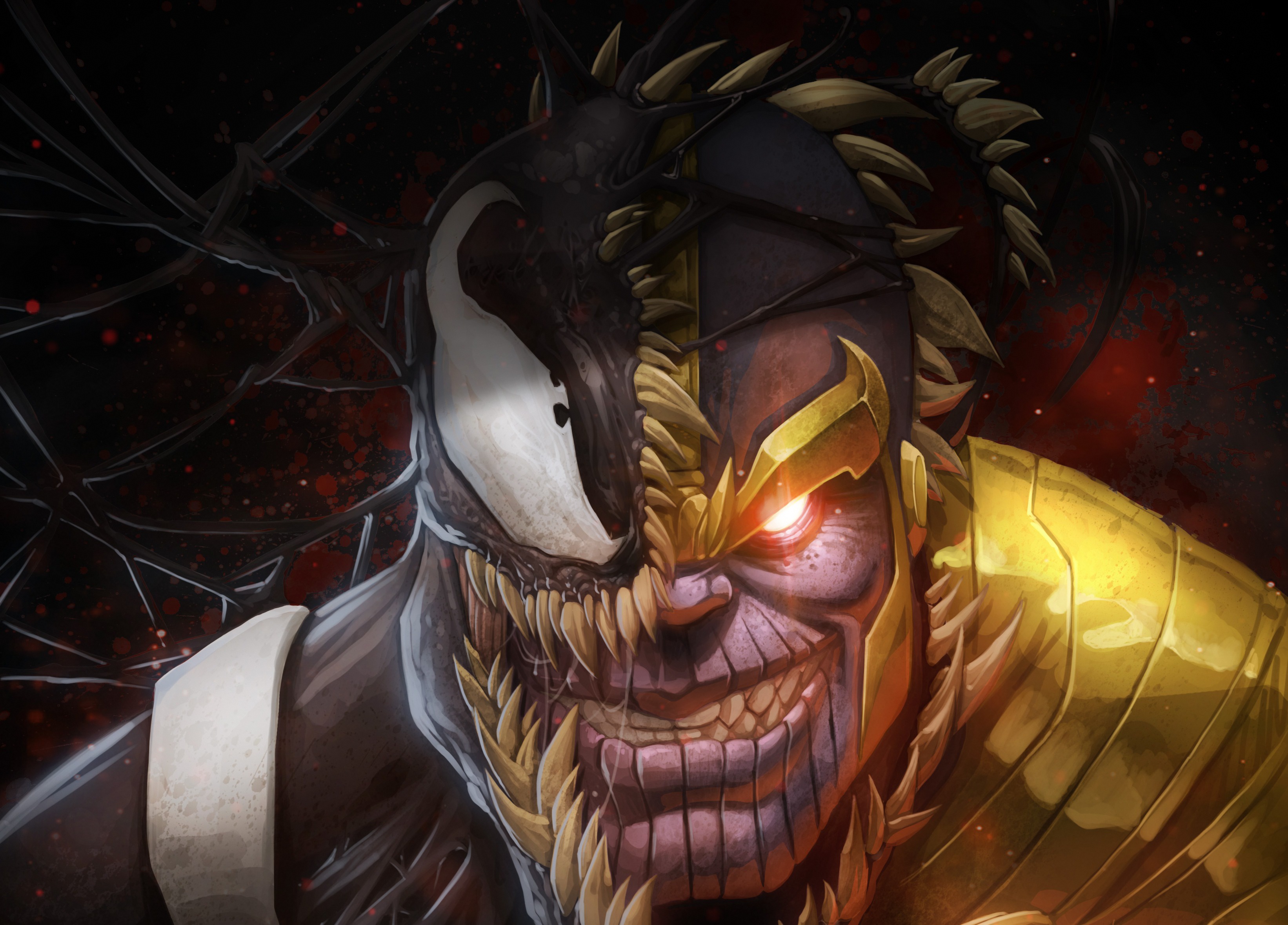 Free download wallpaper Crossover, Venom, Comics, Thanos on your PC desktop