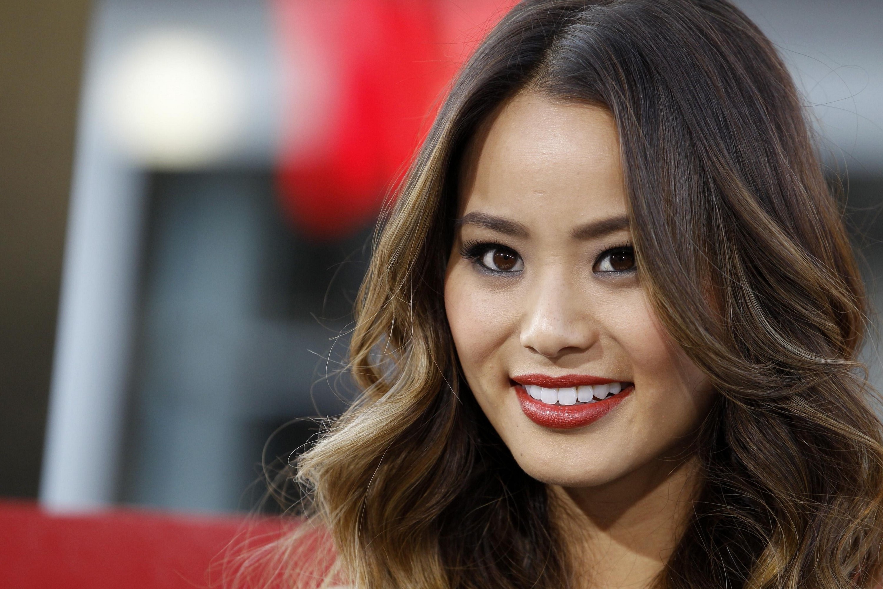 women, jamie chung, actress, brown eyes, brunette, close up, face, lipstick, smile