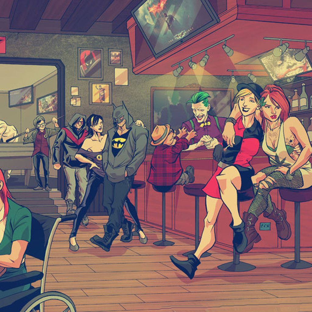 Handy-Wallpaper Batman, Joker, Comics, The Batman, Harley Quinn, Giftiger Efeu kostenlos herunterladen.
