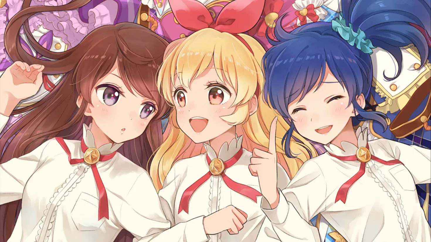 Desktop wallpaper: Anime, Aikatsu!, Aoi Kiriya, Blue Hair, Blush, Bow ... — free download