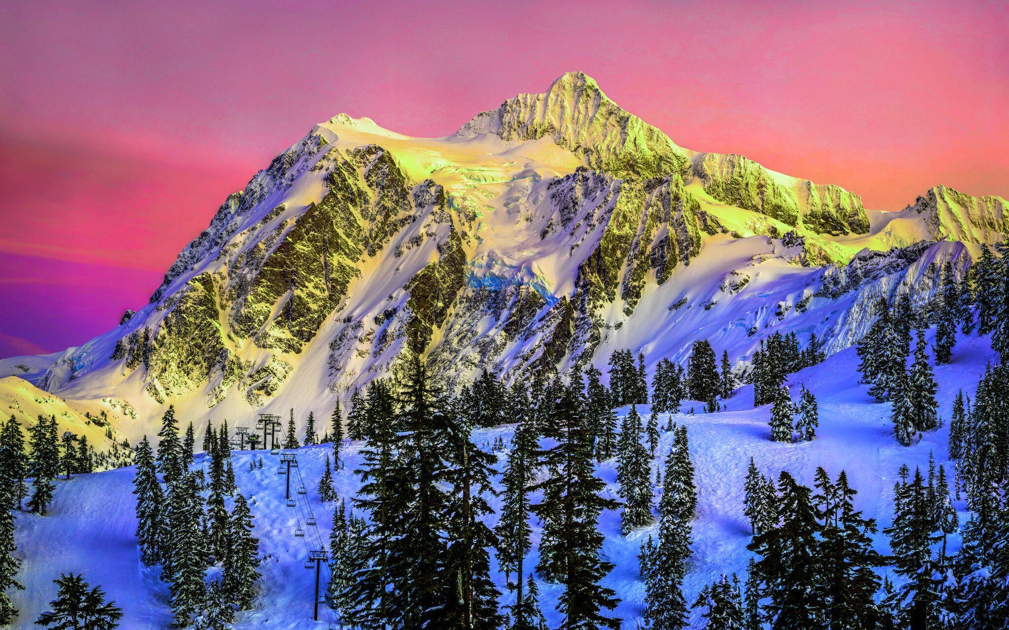 Descarga gratis la imagen Invierno, Naturaleza, Montañas, Nieve, Montaña, Bosque, Tierra/naturaleza en el escritorio de tu PC