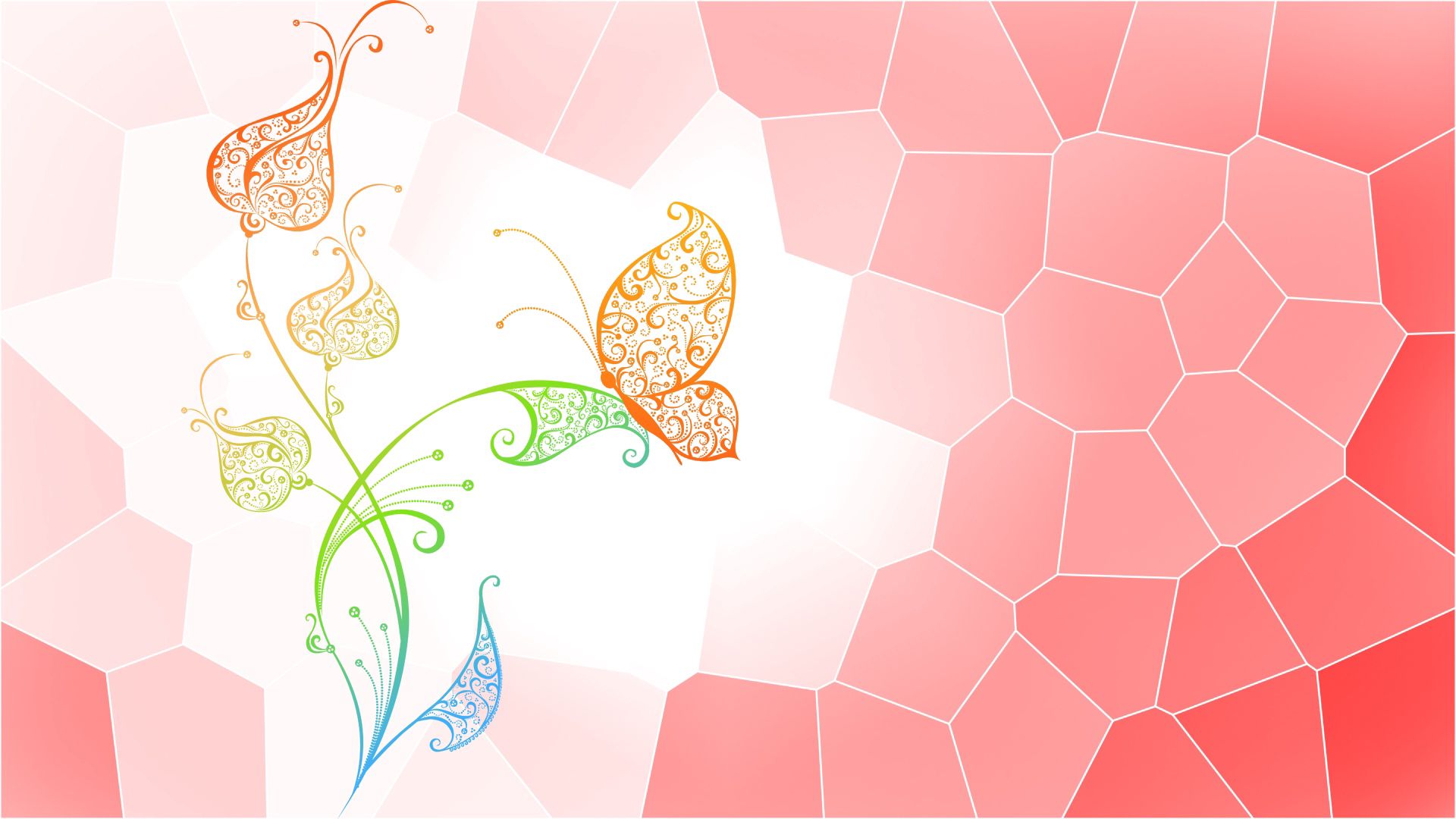 abstract, vector, flower, butterfly, points, point desktop HD wallpaper