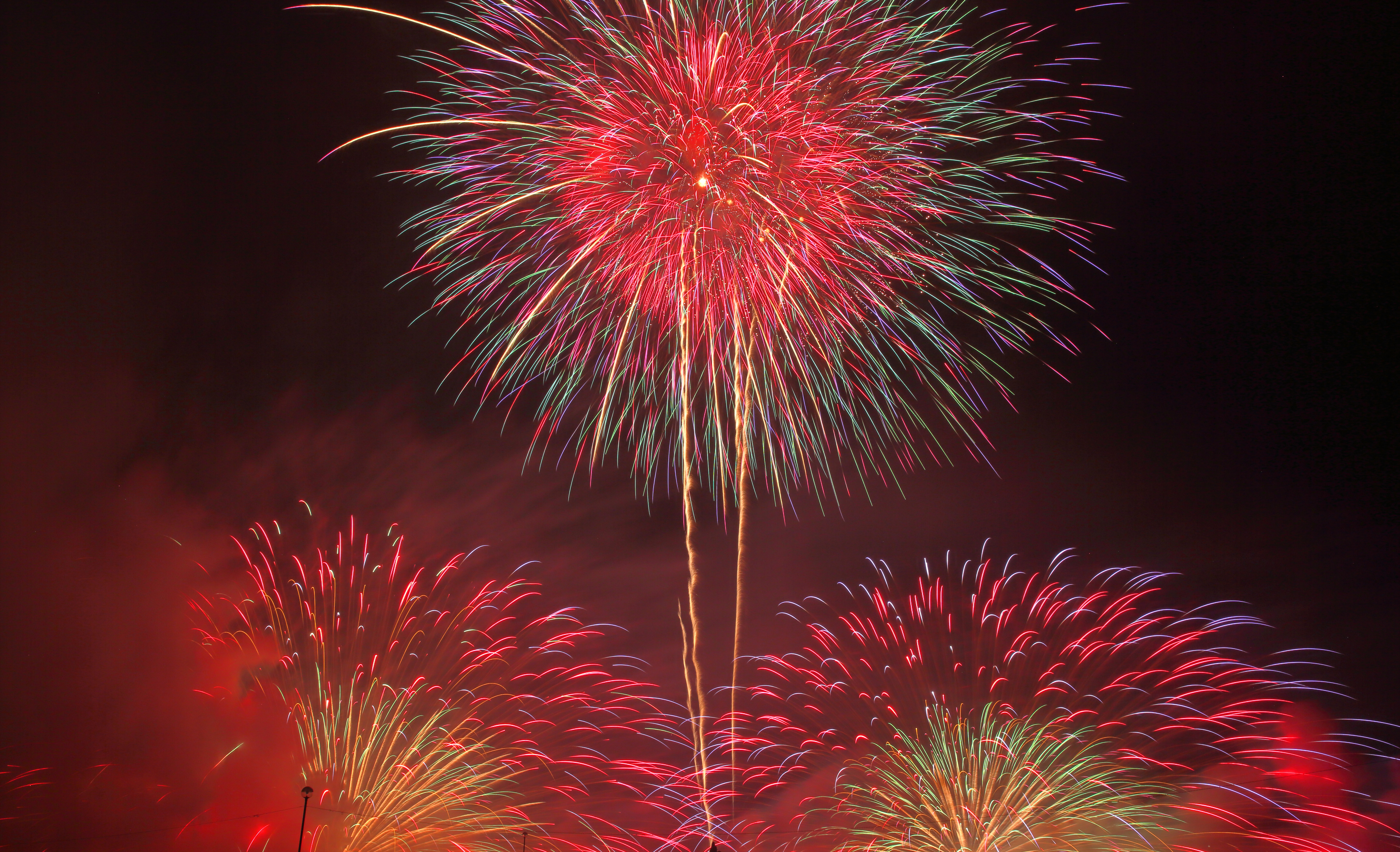 Free download wallpaper Night, Colors, Colorful, Fireworks, Photography on your PC desktop