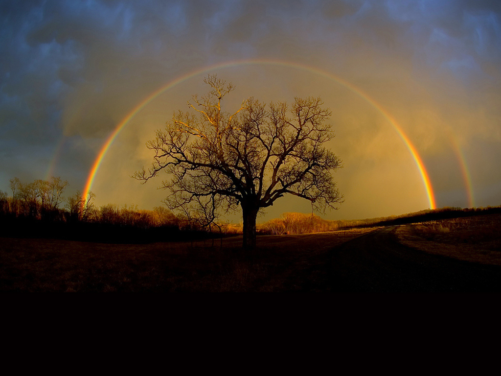 Horizontal Wallpaper rainbow, earth