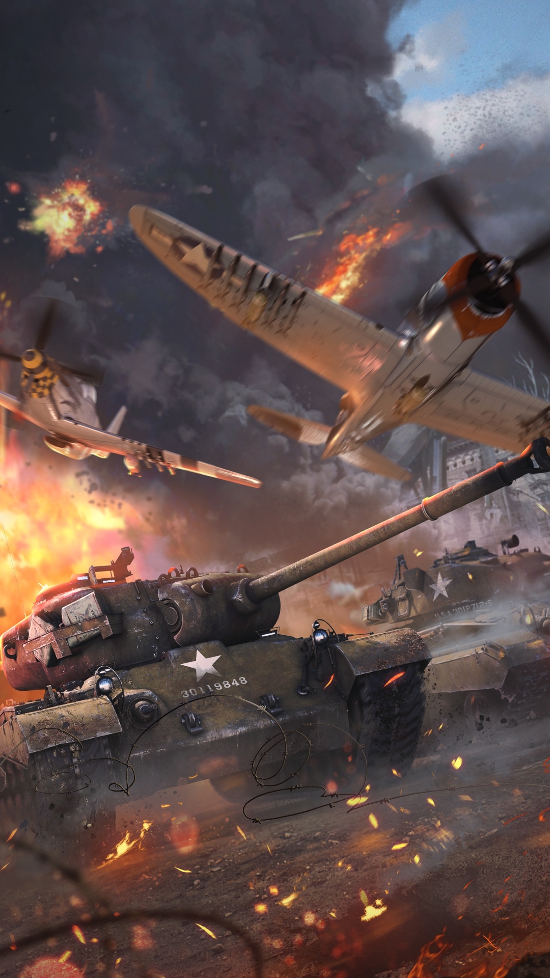 Download mobile wallpaper Battle, Aircraft, Tank, Video Game, Warplane, War Thunder for free.