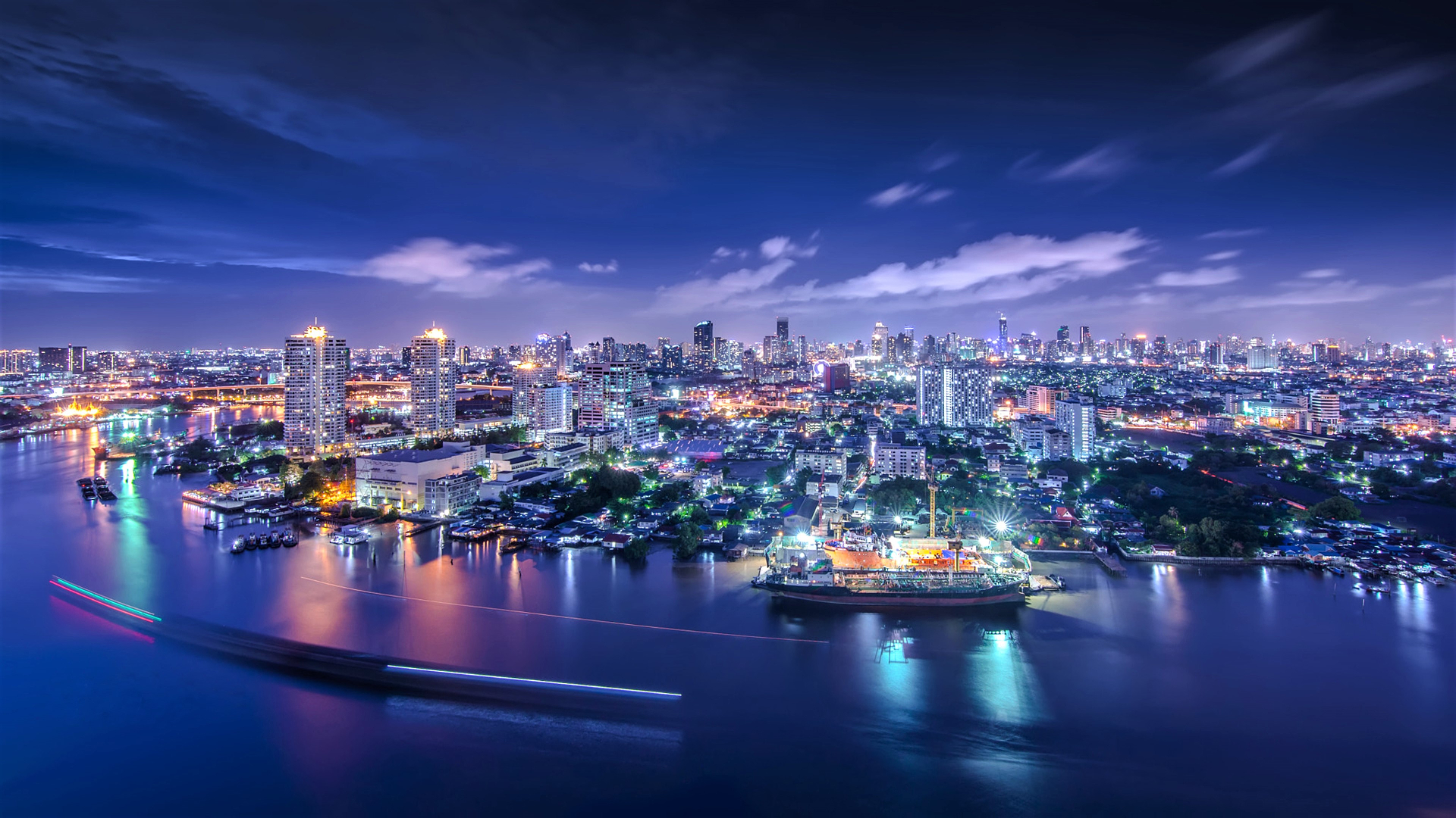 Laden Sie das Städte, Gebäude, Stadtbild, Thailand, Nacht, Bangkok, Menschengemacht, Großstadt-Bild kostenlos auf Ihren PC-Desktop herunter