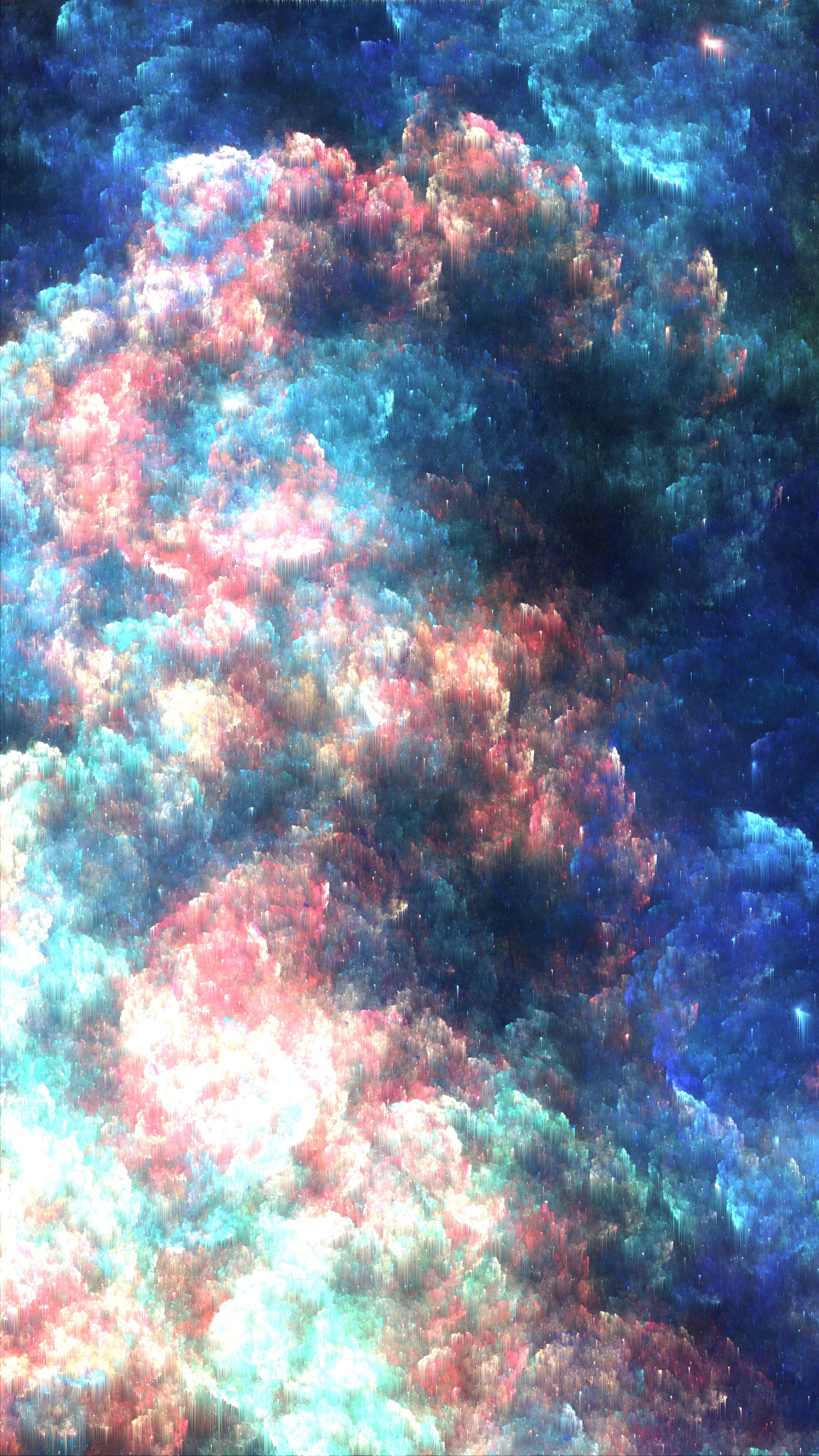 cloud, glitch, abstract, bright, multicolored, motley