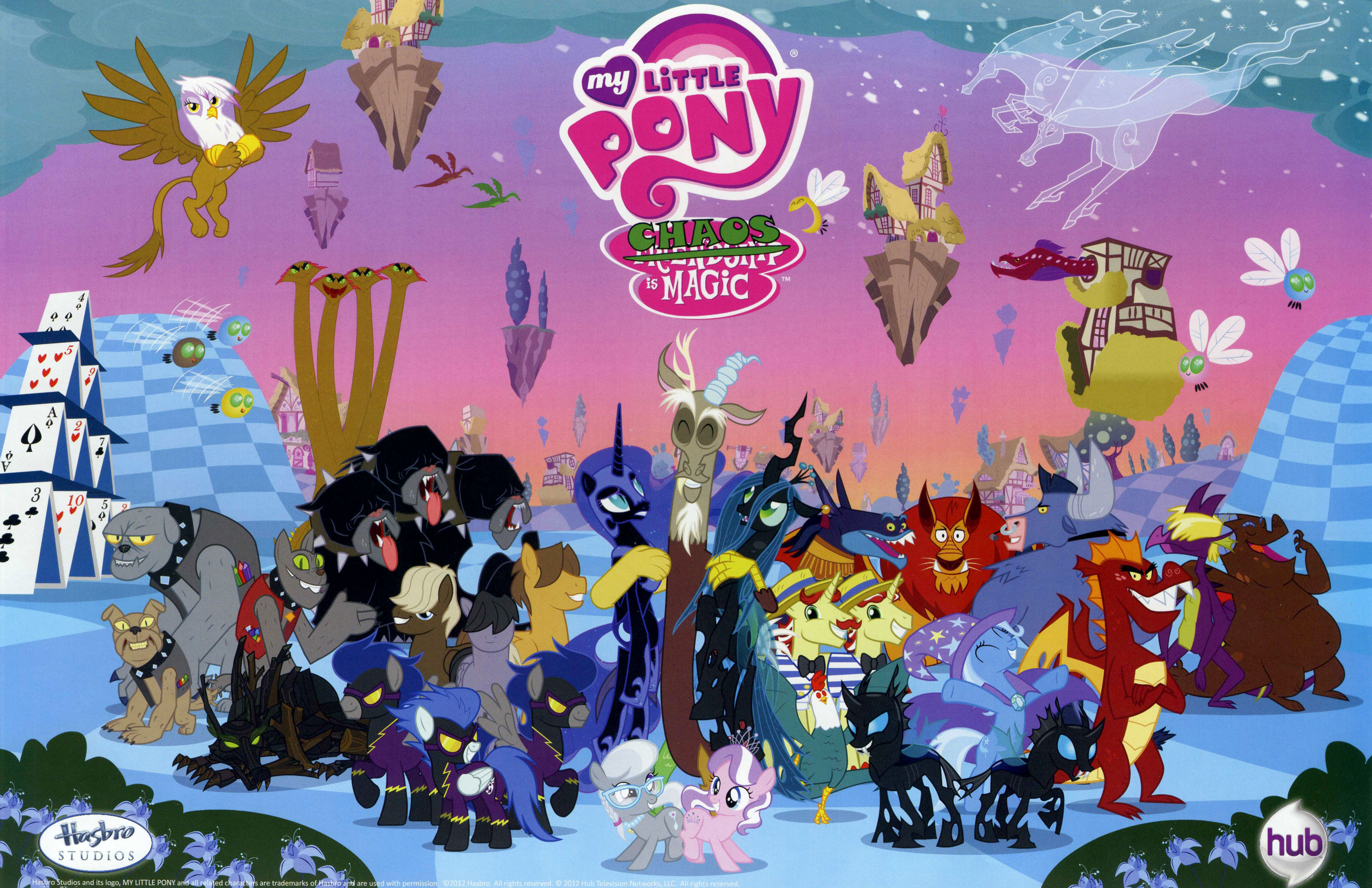 511633 descargar fondo de pantalla series de televisión, my little pony: la magia de la amistad, tiara de diamantes (my little pony), discordia (mi pequeño pony), flam (mi pequeño pony), flim (mi pequeño pony), garble (mi pequeño pony), gilda (mi pequeño pony), pesadilla luna (my little pony), reina crisálida, cuchara de plata (my little pony), trixie (mi pequeño pony), mi pequeño pony: protectores de pantalla e imágenes gratis