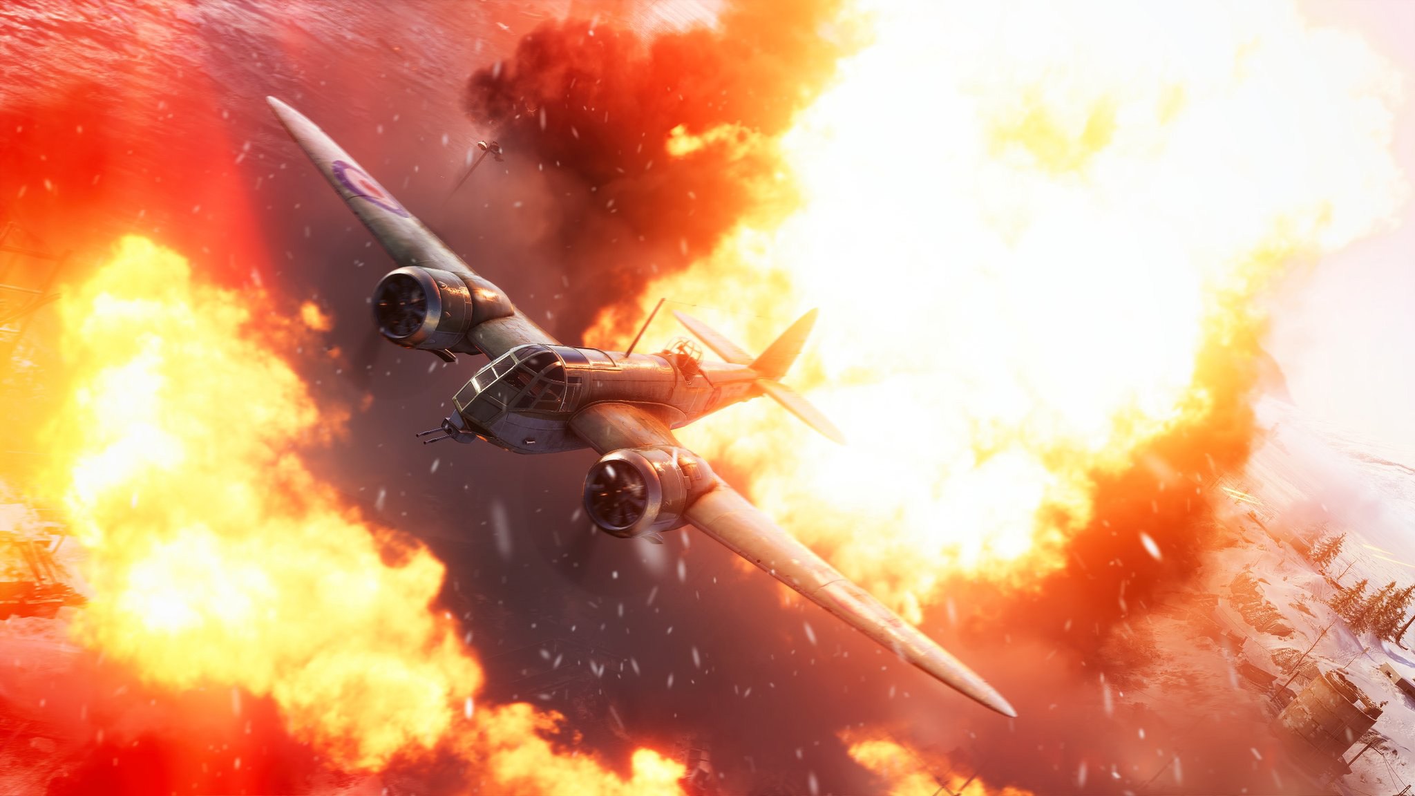 Handy-Wallpaper Flugzeuge, Schlachtfeld, Explosion, Computerspiele, Battlefield V kostenlos herunterladen.