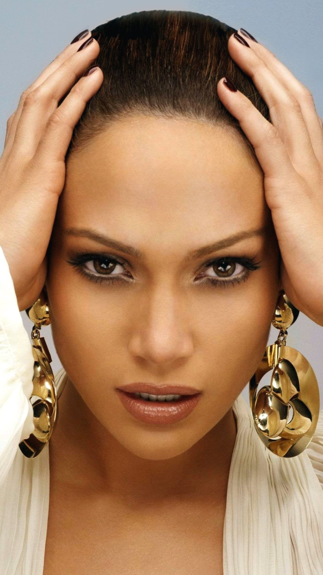 Handy-Wallpaper Jennifer Lopez, Gesicht, Modell, Ohrringe, Berühmtheiten kostenlos herunterladen.