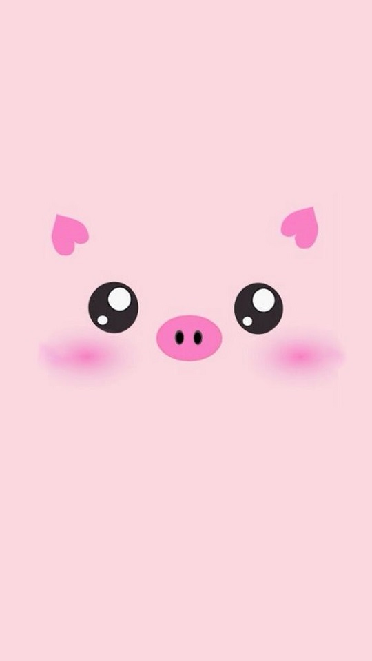 Download mobile wallpaper Pink, Animal, Face, Pig, Minimalist for free.
