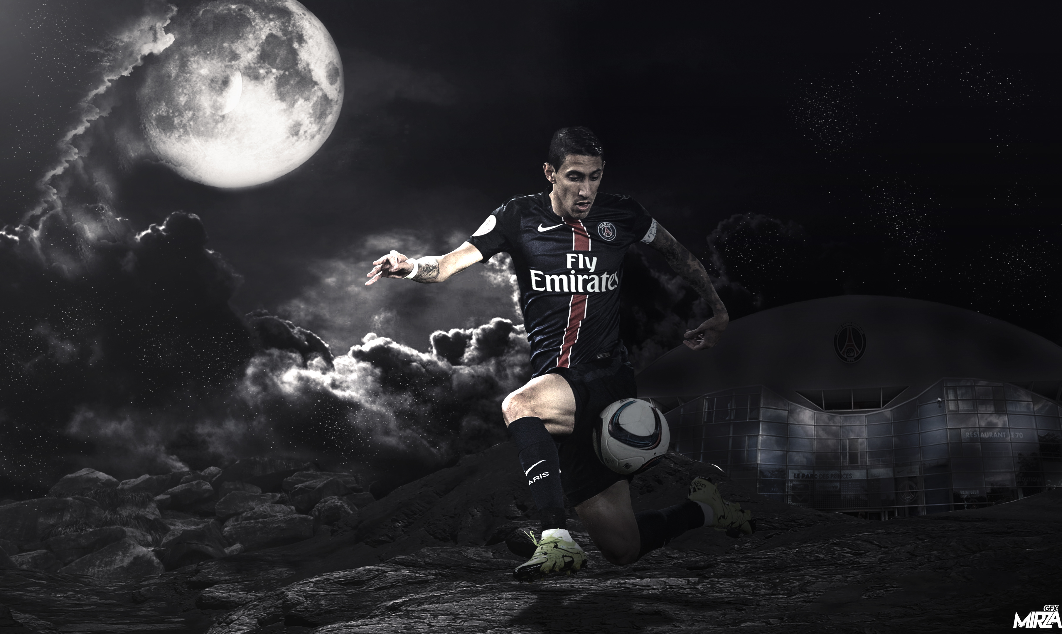 Laden Sie das Sport, Fußball, Paris Saint Germain, Ángel Di María-Bild kostenlos auf Ihren PC-Desktop herunter