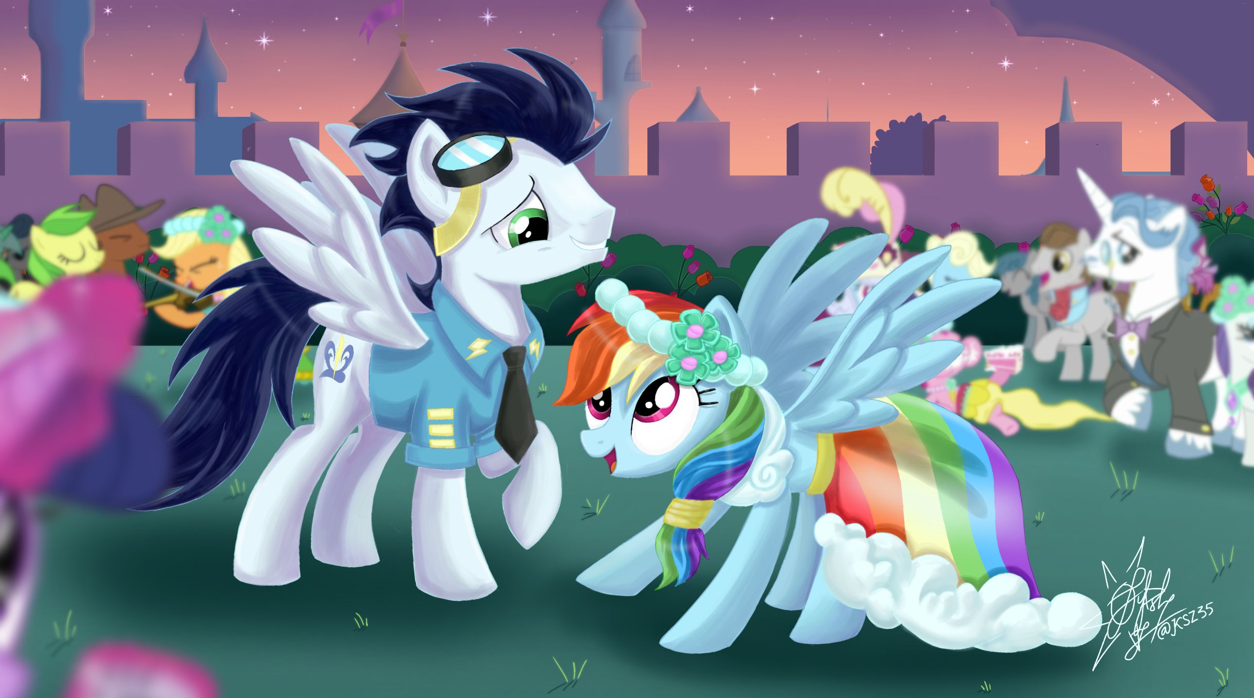 Laden Sie das Mein Kleines Pony, Fernsehserien, My Little Pony Freundschaft Ist Magie, Applejack (Mein Kleines Pony), Rainbow Dash, Soarin (Mein Kleines Pony)-Bild kostenlos auf Ihren PC-Desktop herunter